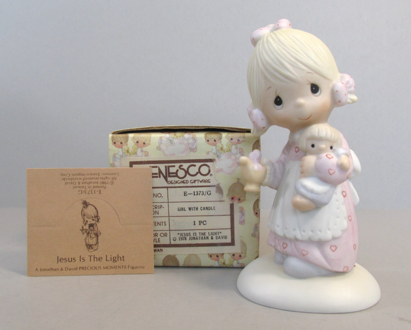 1978 Precious Moments “Jesus is the Light” Girl with Candle Figurine – E-1373/G