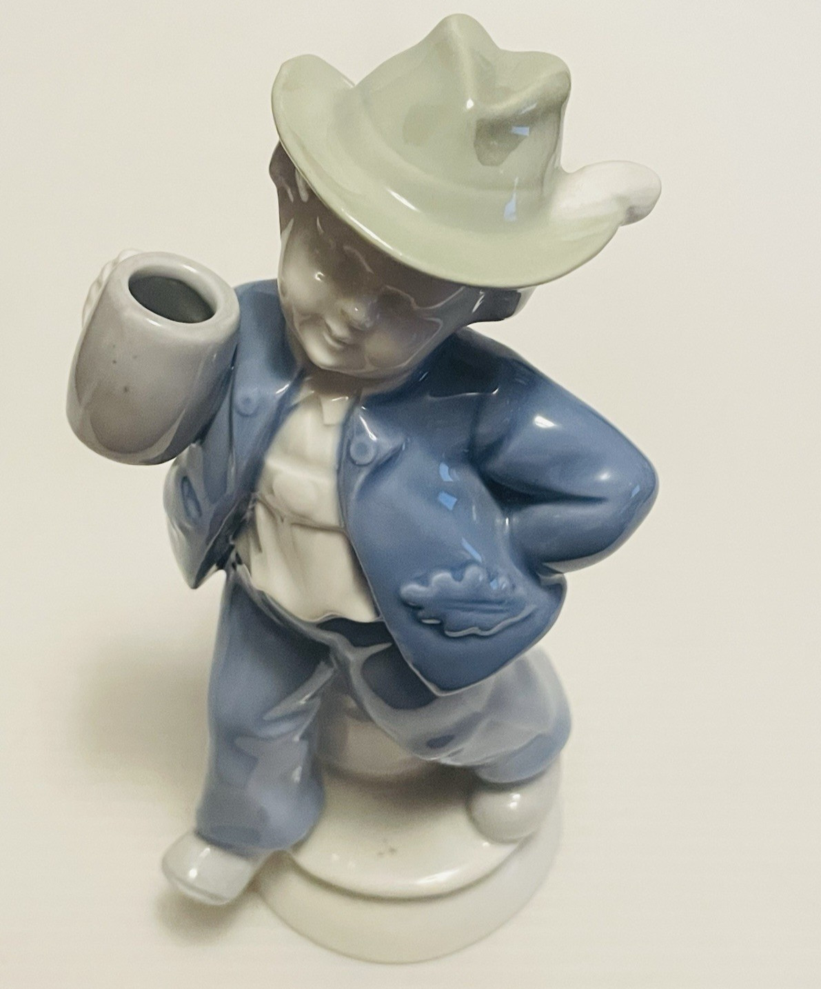 Vintage Gerold Porzellan Bavarian 6 1/2″ Boy Figurine with Mug pre-owned.