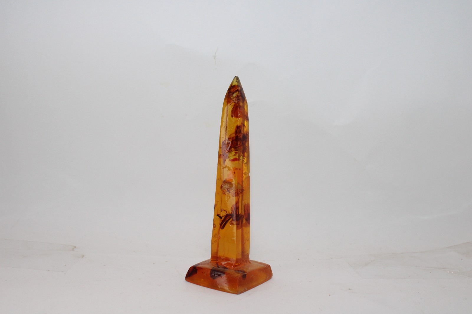 Ancient Egyptian Antiquities Obelisk Pharaonic Amber Sculpture Hieroglyphic