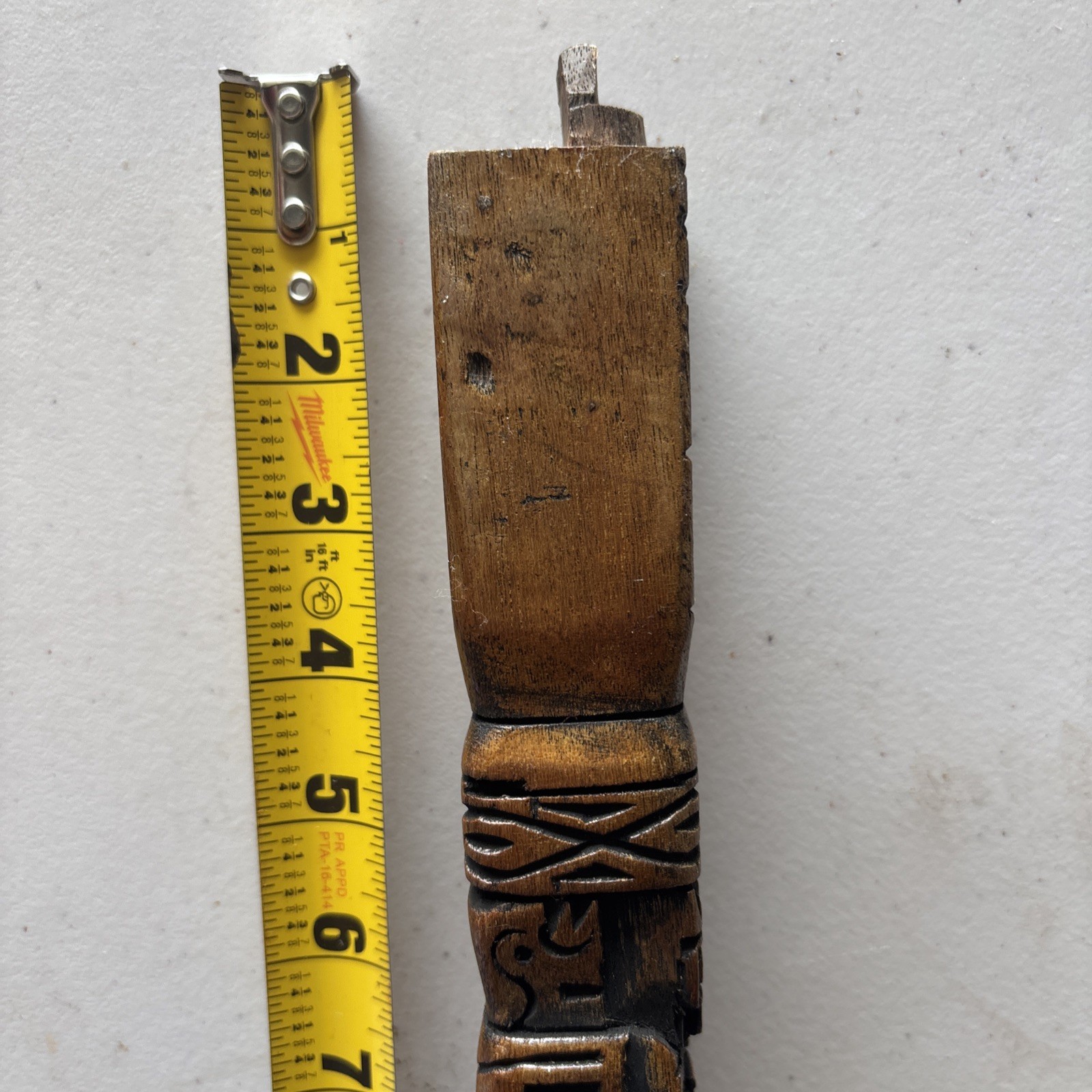 Vintage Wood Carved Tarka Block Functional Flute 20” Peru South America Astec
