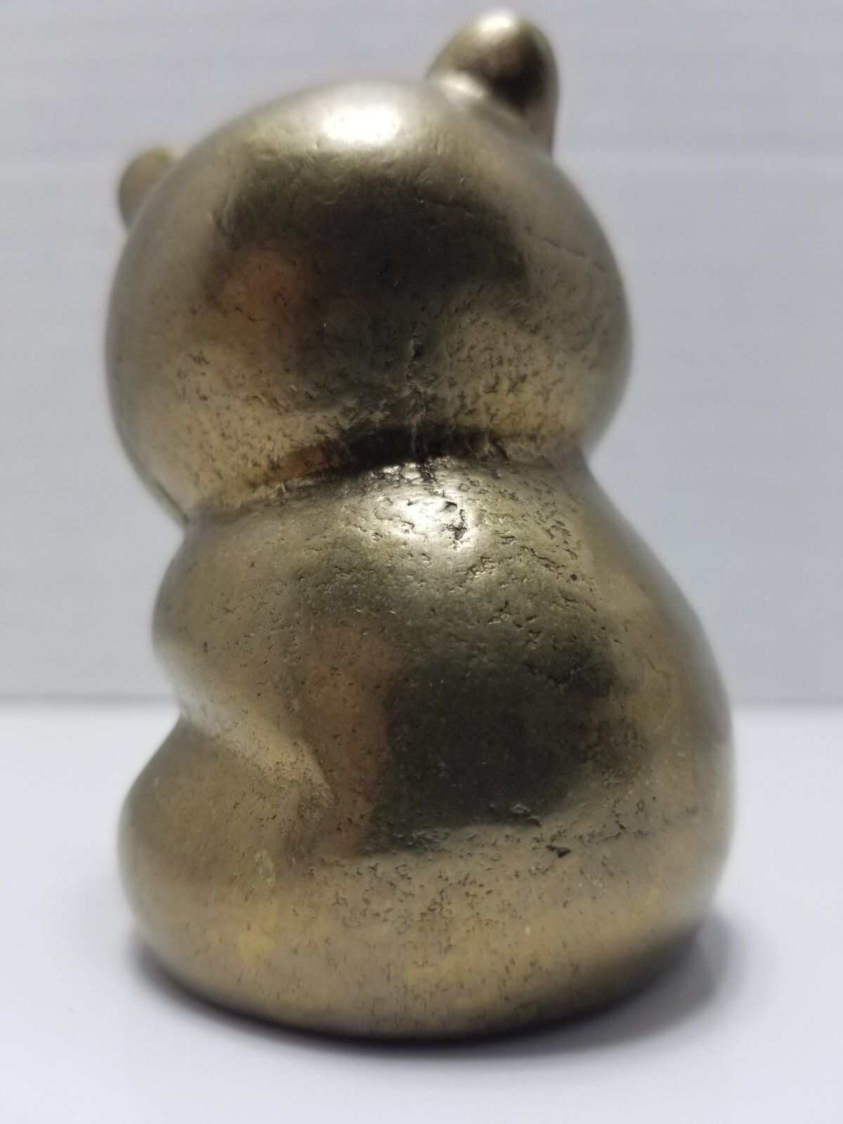 Vintage Brass Panda Bear Garanted Massiv Messing Lacared Figurine Paperweight 3″