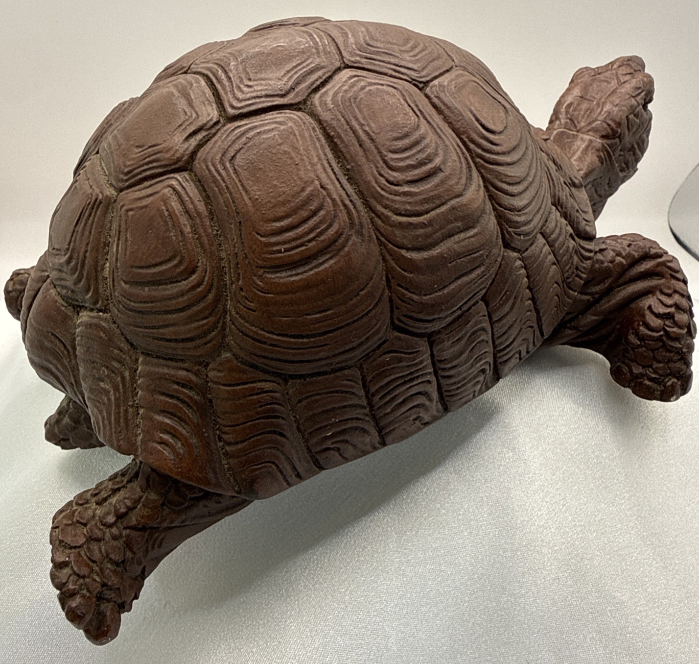 Vintage Red Mill Turtle Figurine Carved Faux Wood Brown Handcrafted USA Signed