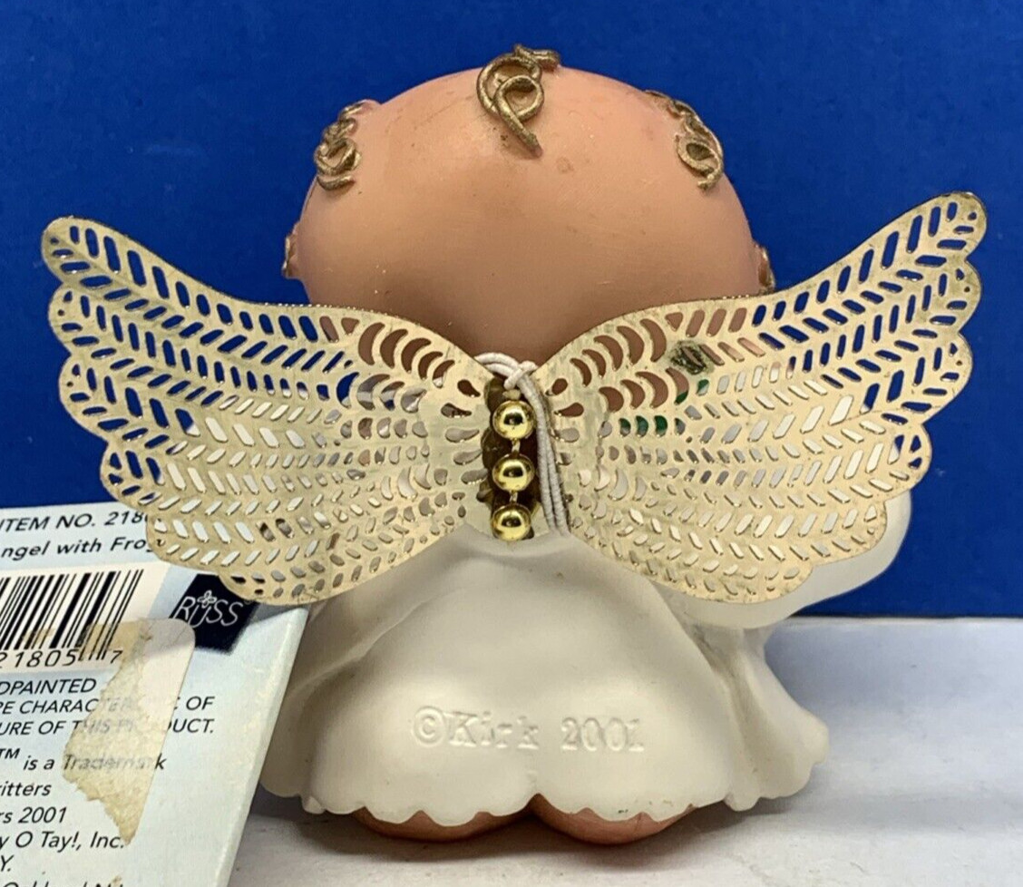 2001 RUSS Kirk’s Kritters Angel Cheeks – Angel with Frog – w/Original Hang Tag