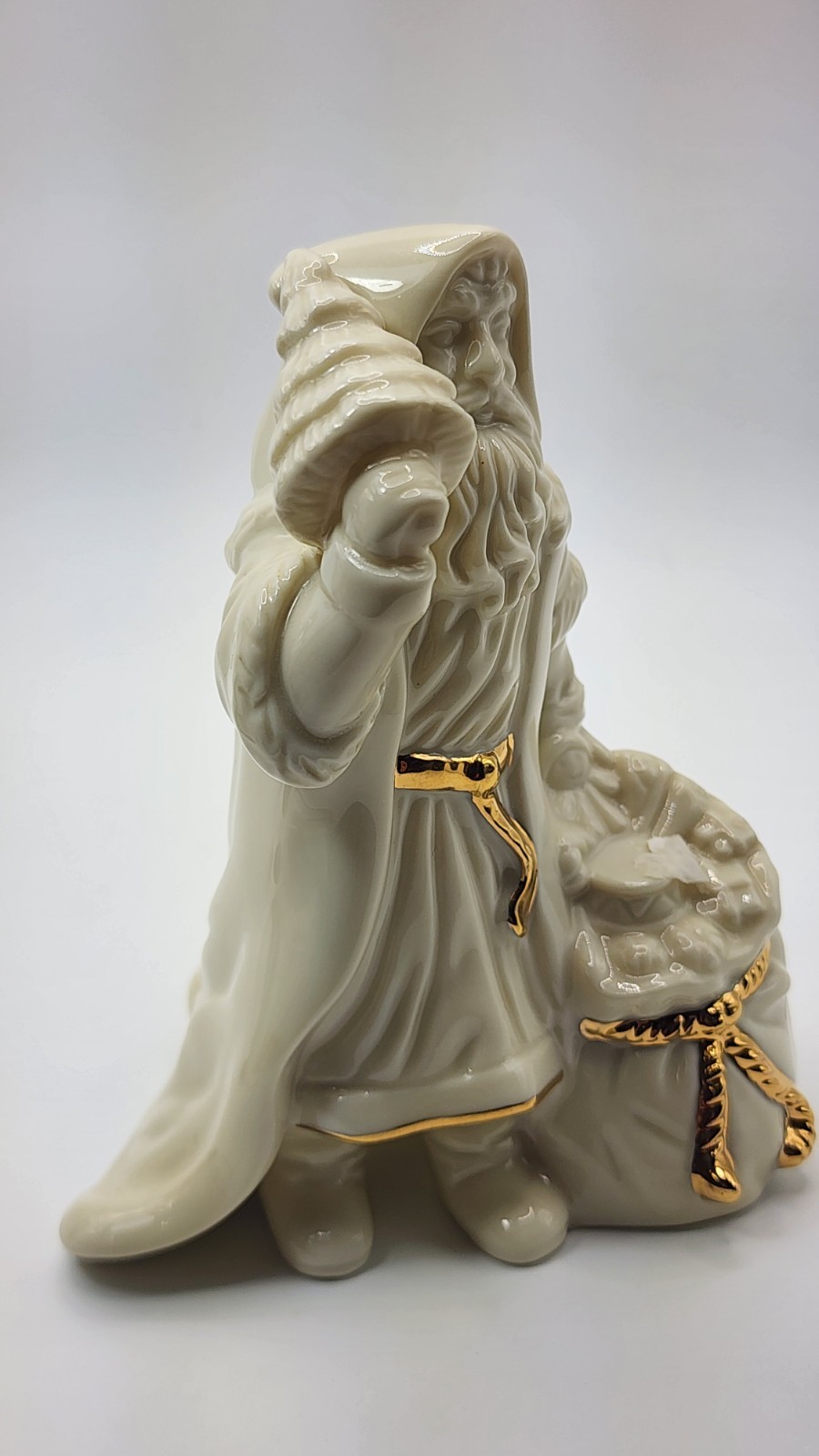 Lenox Classic Kris Kringle Porcelain Santa Figurine Ivory Gold Trim 4.5″