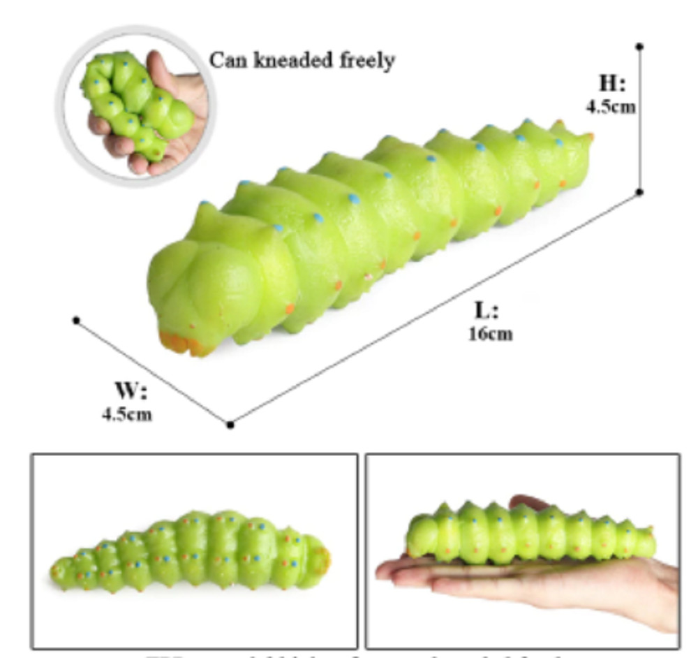 16cm Green Caterpillar PVC Toy Wild Animal Figure Doll Kids Gift