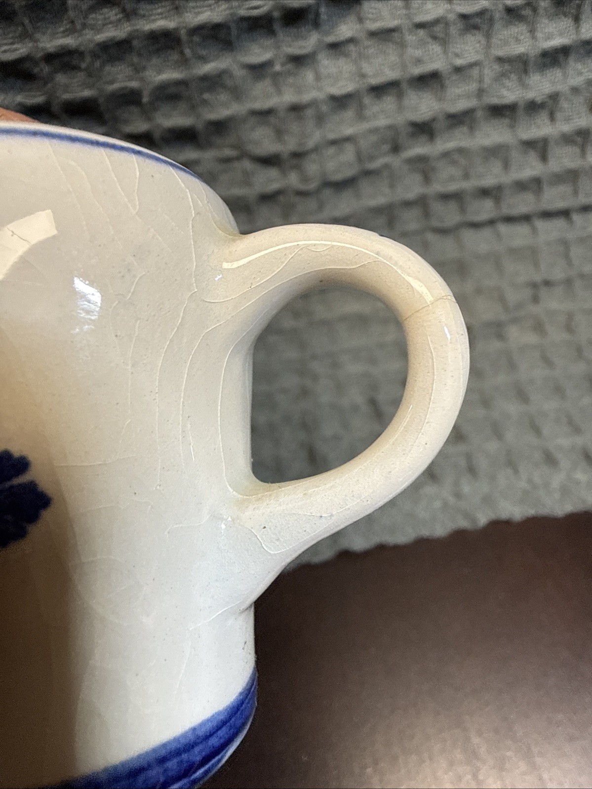Collectible Hand Painted Delft Holland Mini Mug Stein Blue and White Floral