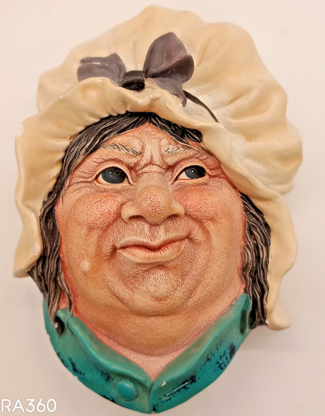 Vintage Sarah Gamp Bosson’s Chalkware Wall Hanging Mask 1964 England
