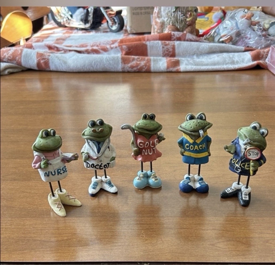 Frog Figurine Set Nurse Doctor Golf Nut Coach Police