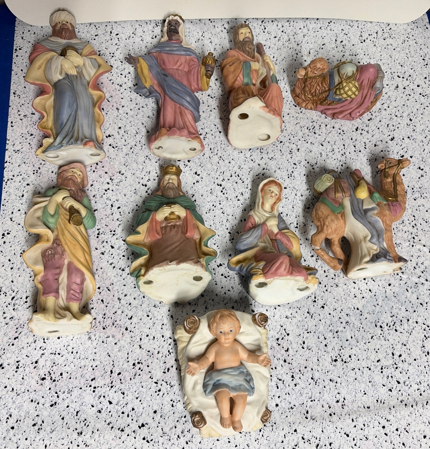 9 Piece porcelain nativity set