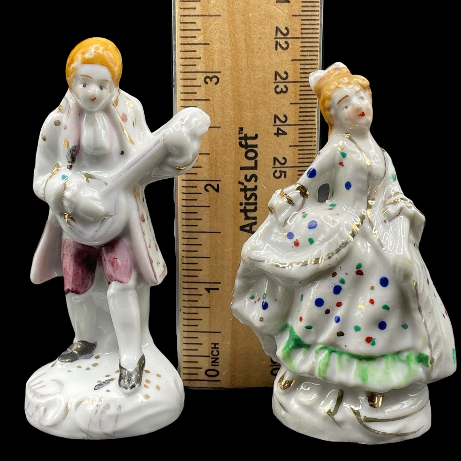 Victorian Style Courting Couple Ceramic Figurines Made In Japan Vintage
