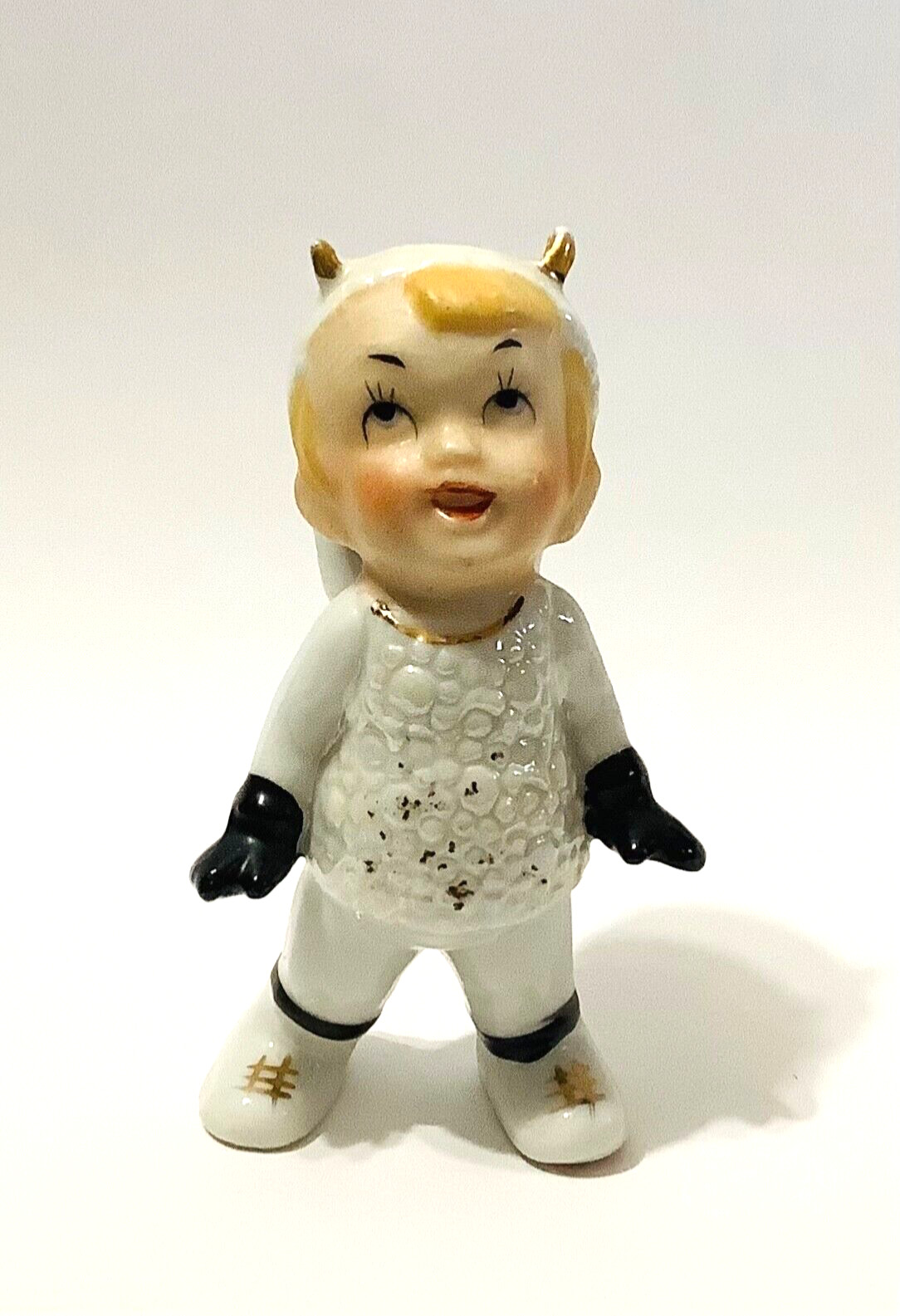 Japan Boy Angel/Devil Figurine 3.75 in. Free Standing No Chips or Cracks