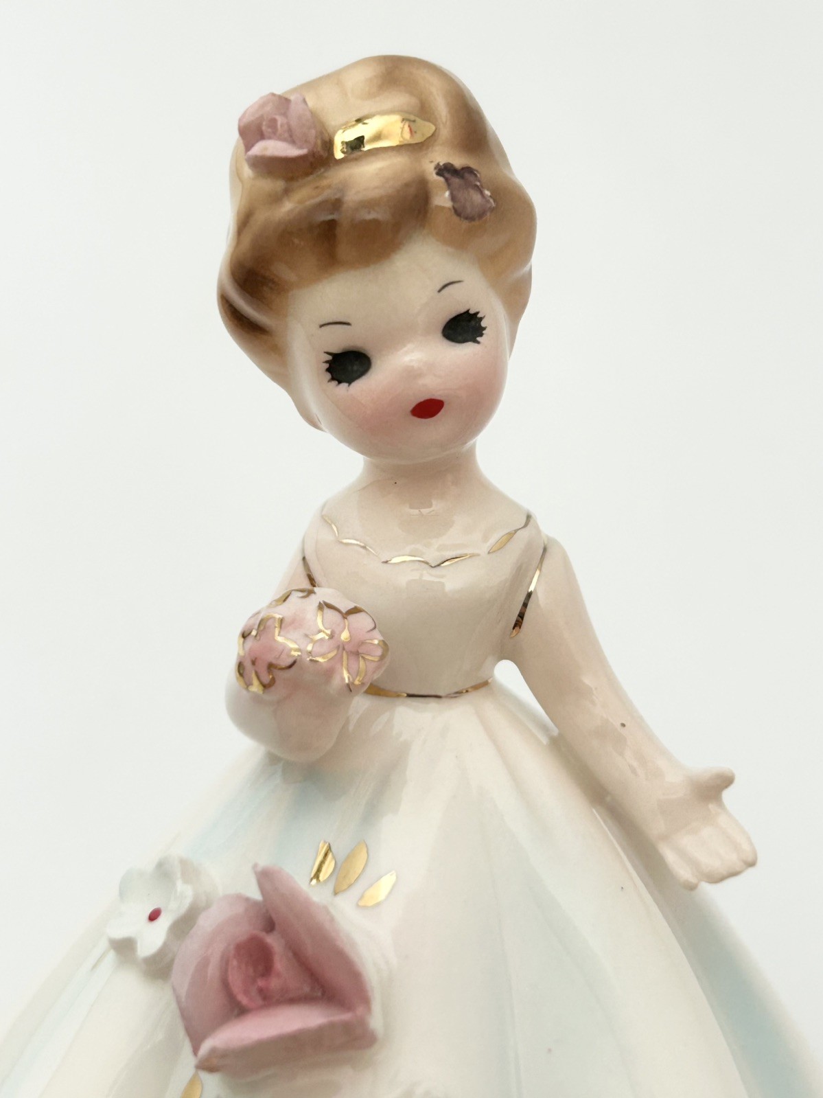 Vtg Josef Originals “Wedding Belle” Figurine White Dress w flowers