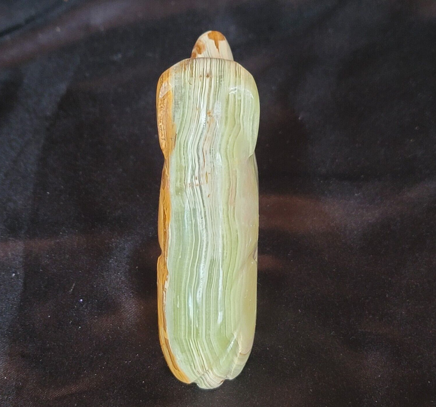 Big Dog Figurine made of Onyx Green and Brown Mexican 4 1/8th in Height
