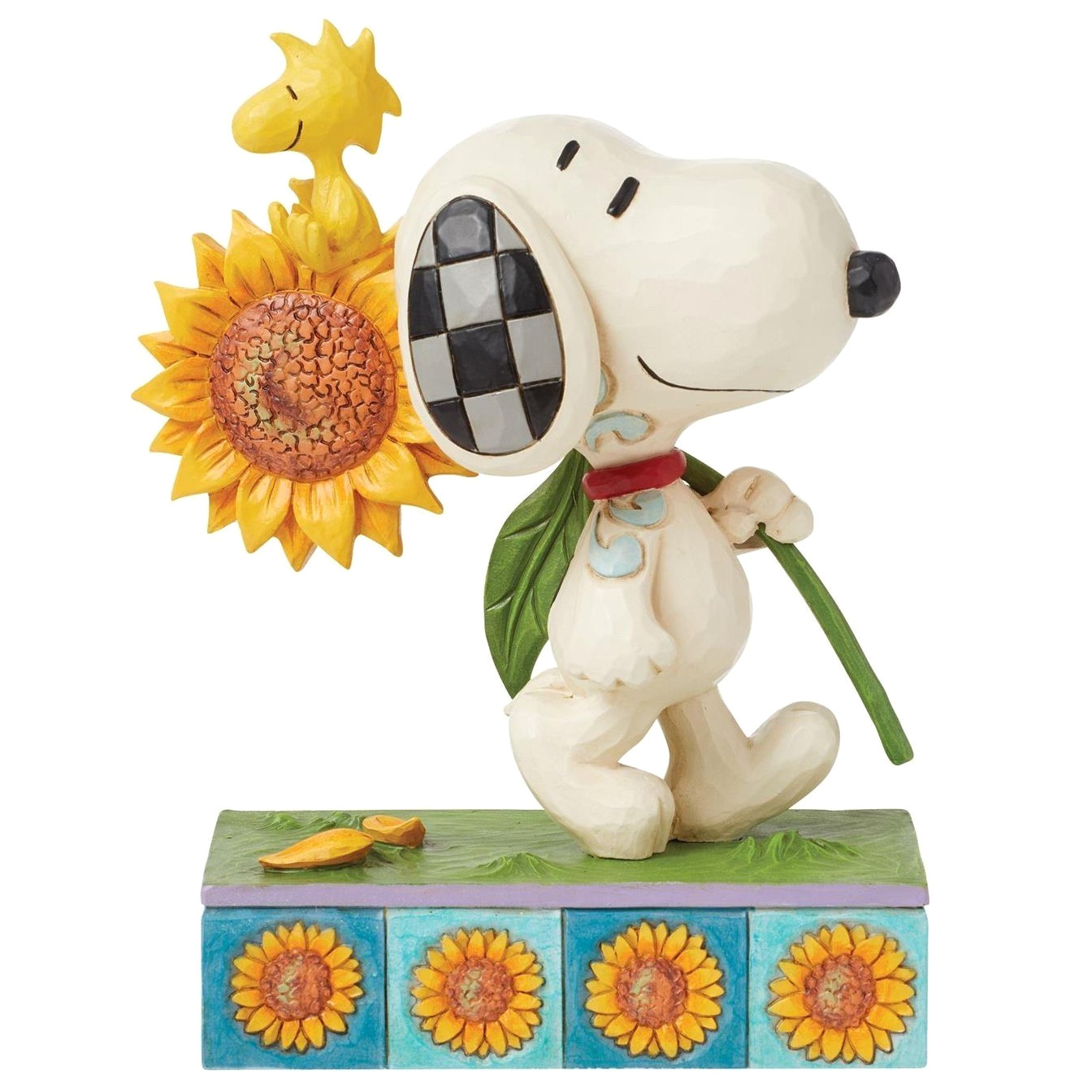 ❦ New JIM SHORE PEANUTS Figurine SNOOPY WOODSTOCK Sunflower Summar Flower Garden
