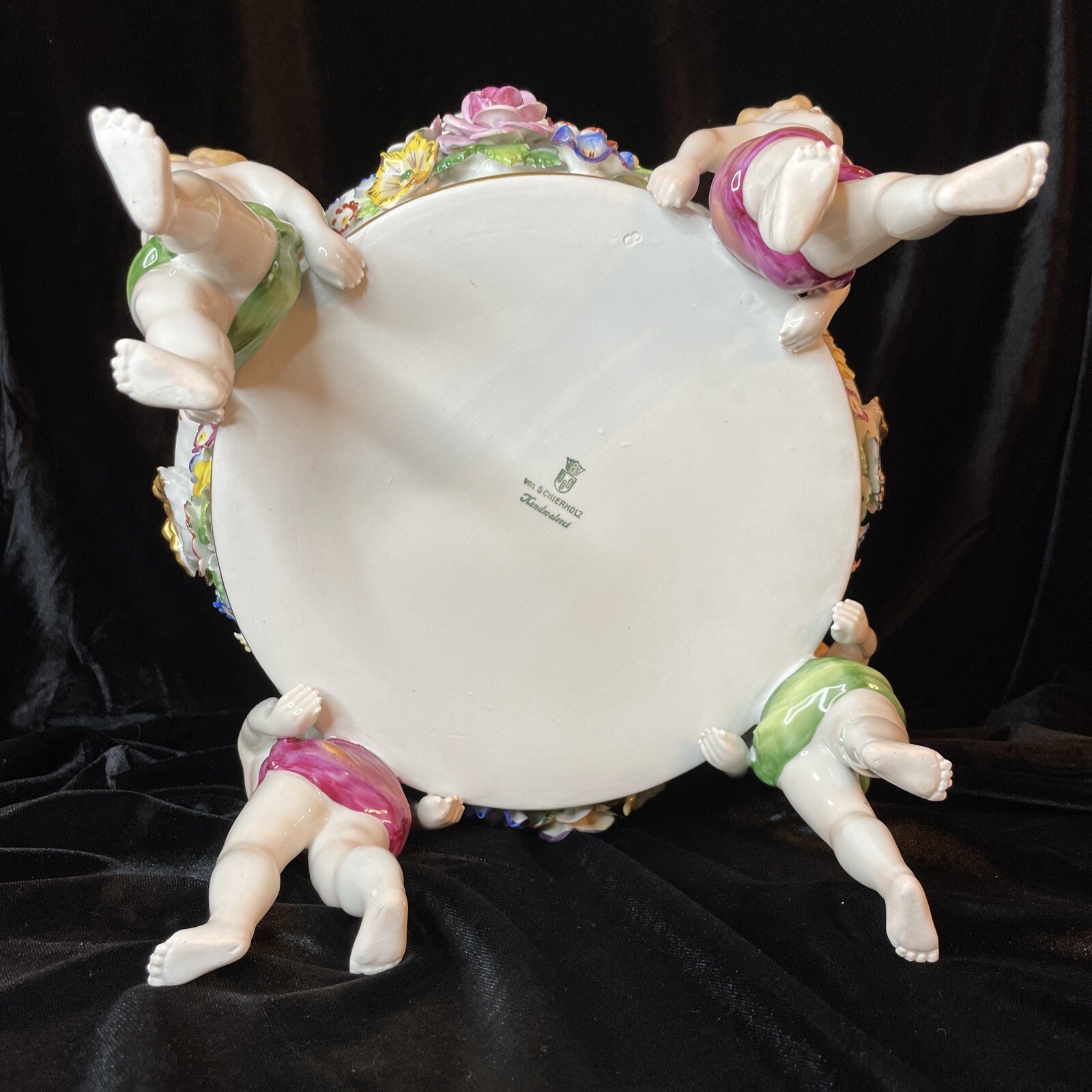 VON SCHIERHOLZ Centerpiece Large 4 Cherub Bowl C1907-1927