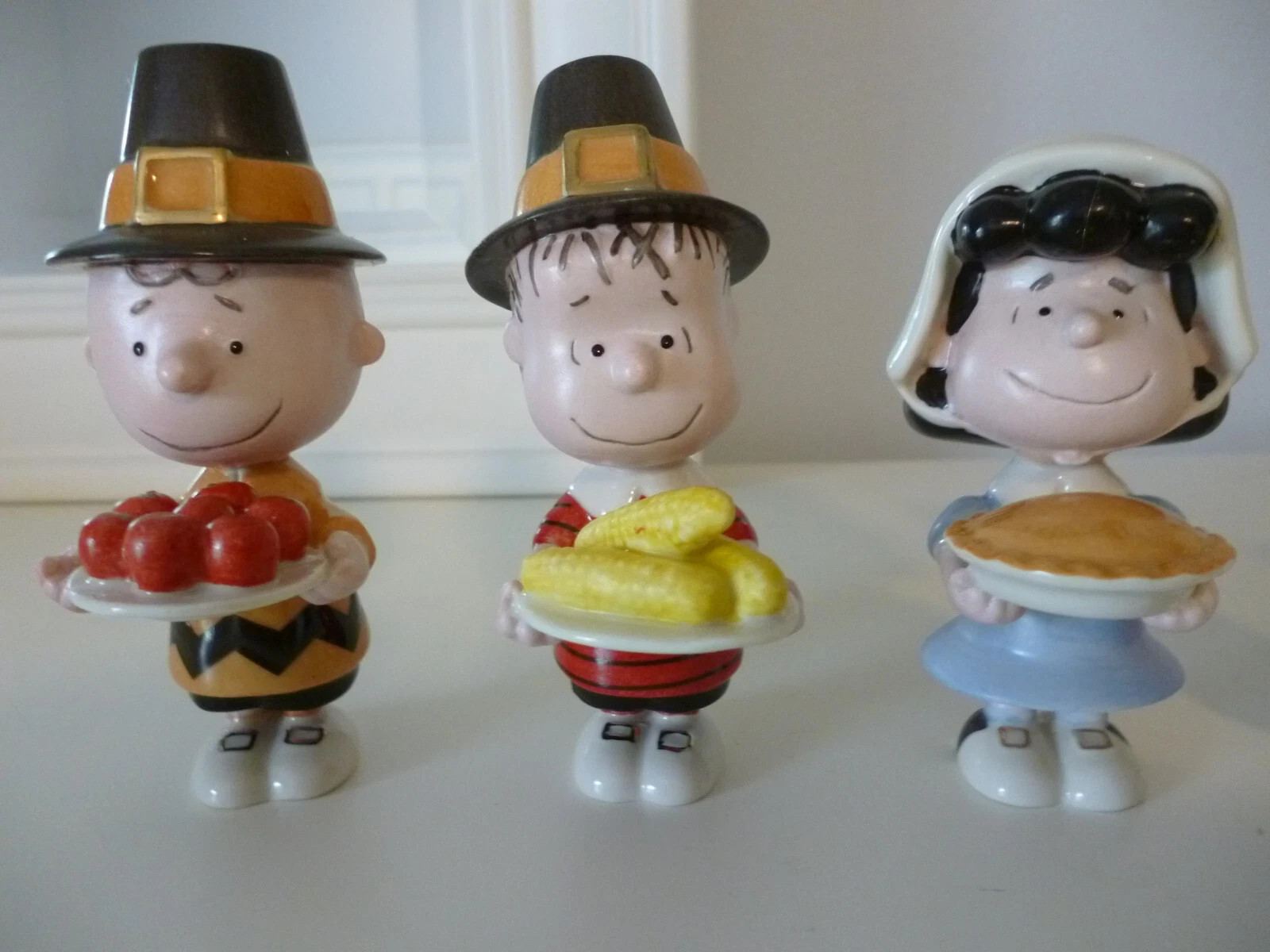 Lenox Peanuts Thanksgiving Figurines 6PC Pilgrim Dinner Snoopy Charlie Brown NEW