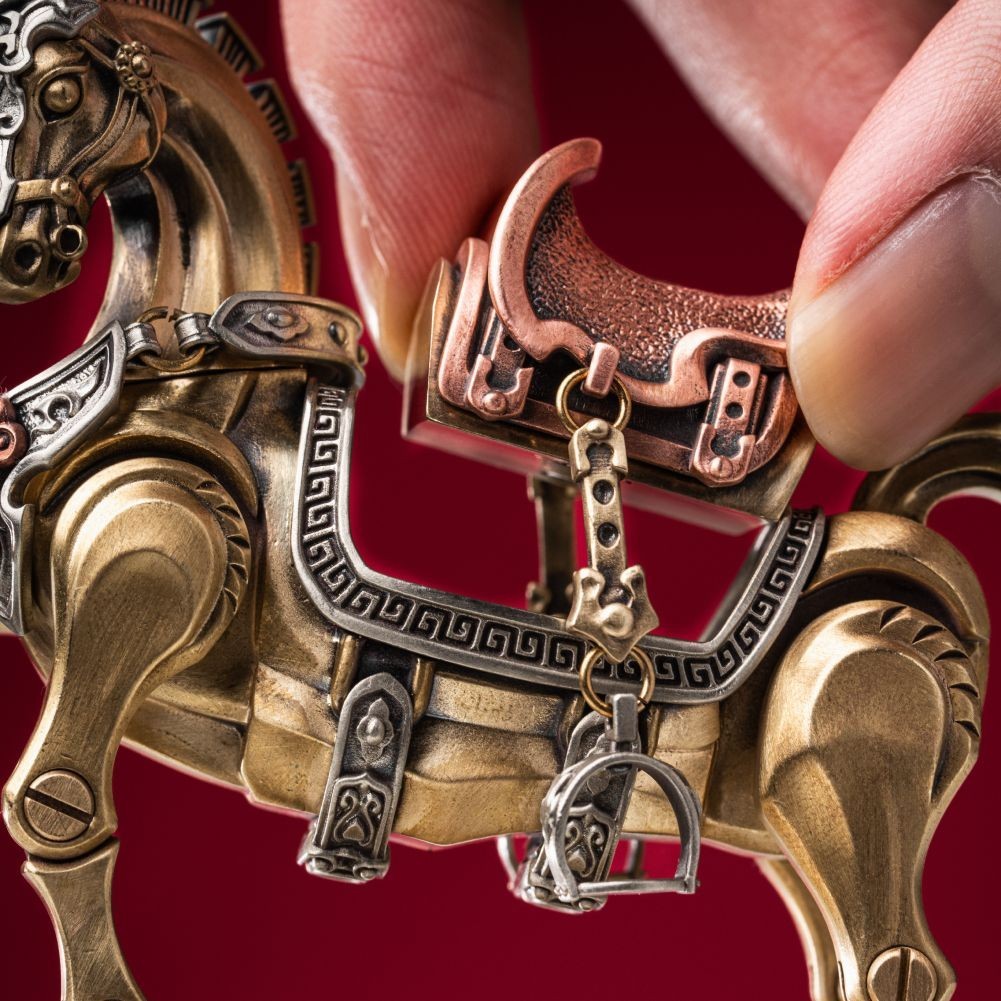 Heroic Steed Metal Figurine, Detachable Horse Sculpture, Gifts for Men