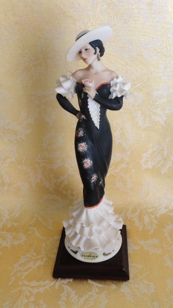 Giuseppe Armani Italy Lady Carmen Black Dress Sculpture Figurine 0520C