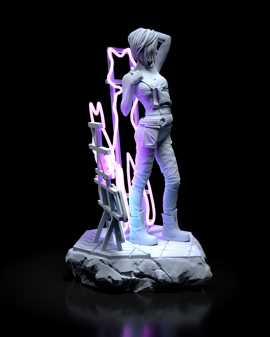 Judy Alvarez Figurine Cyberpunk 2077 Hand Painted Model / DIY Kit 10pcs
