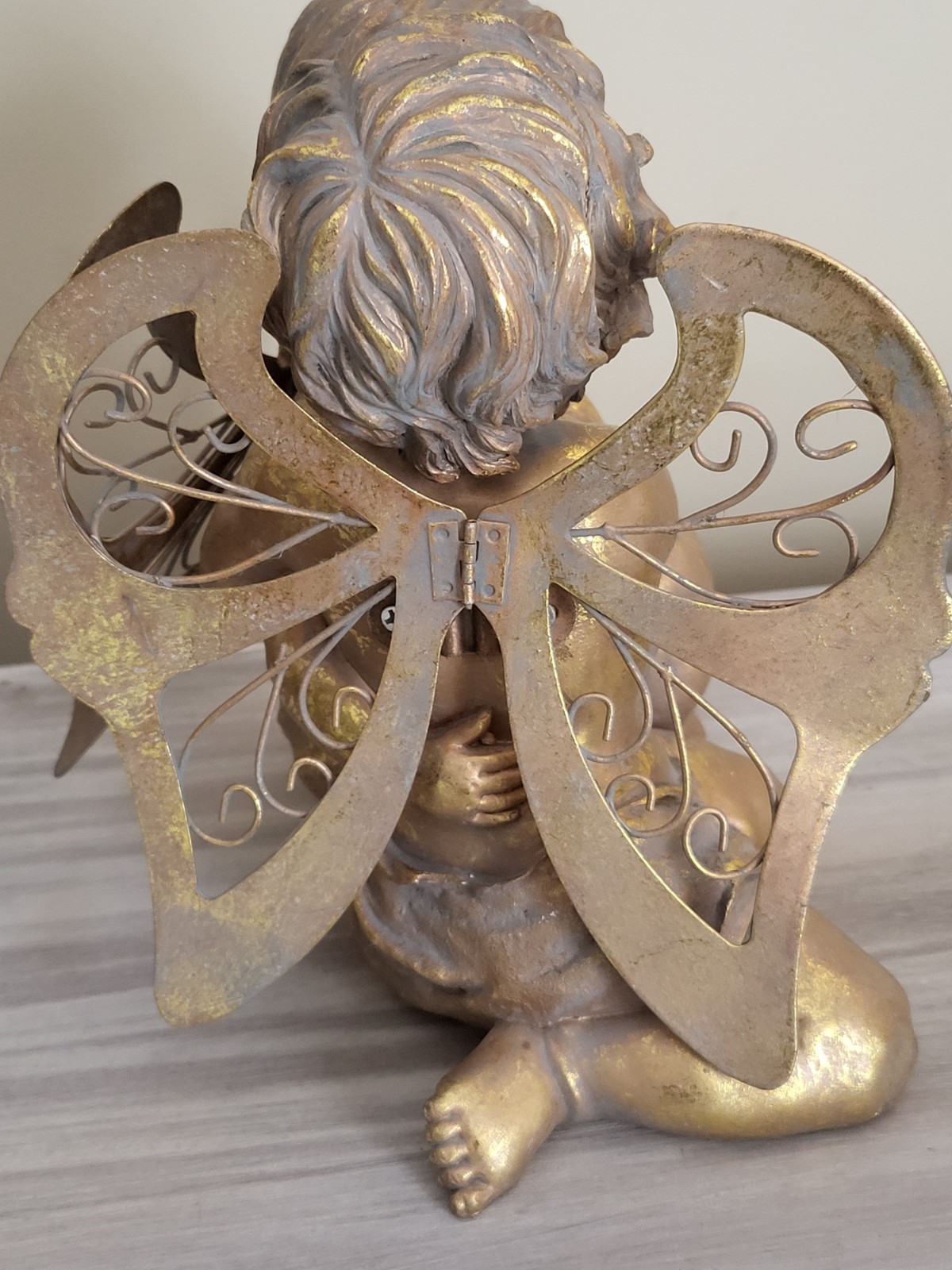 Cherub Angels Baroque Rocco Gold Shelf Sitter Wings Large Heavy Resin 8″ x 10″