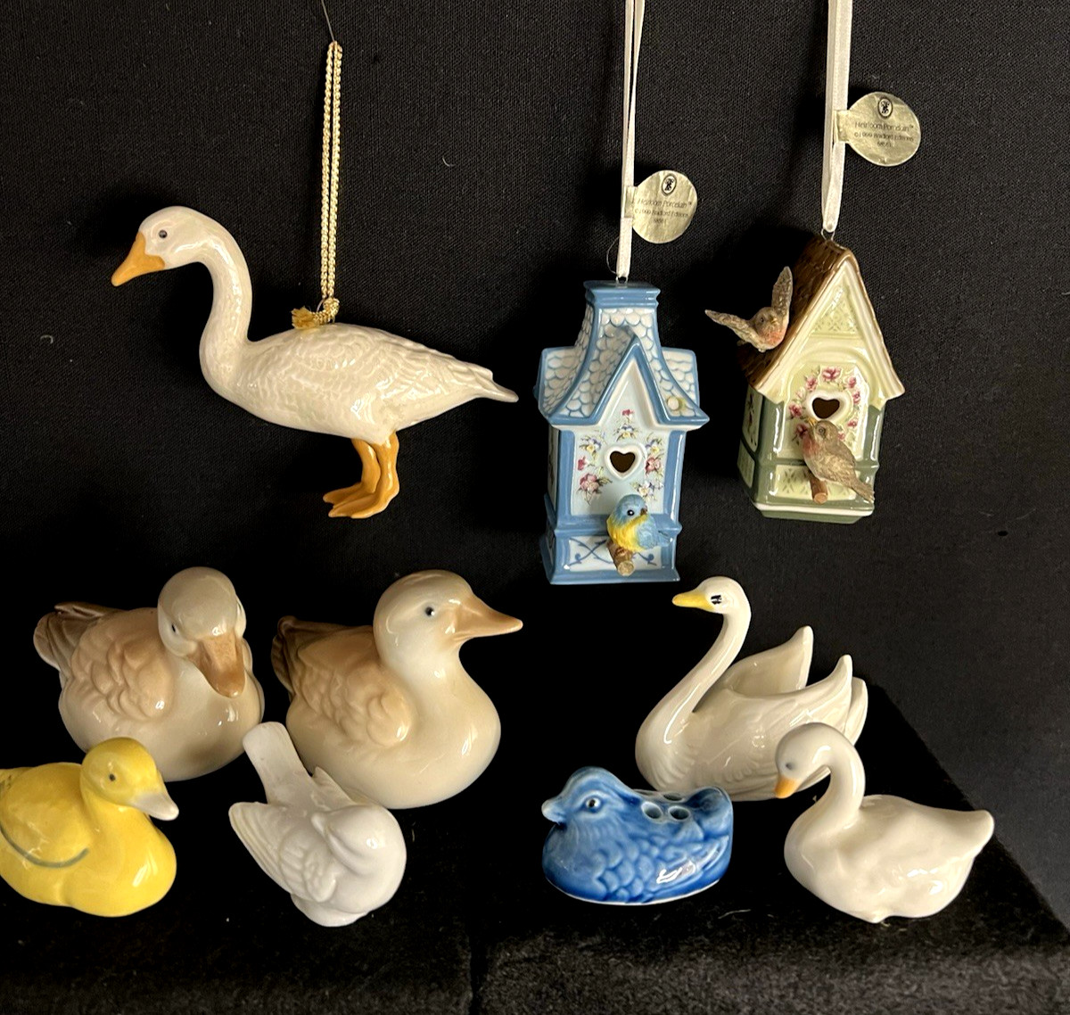 10 Ceramic Birds Ducks Swans Goose Bird House Ornaments Duck Flower Frog