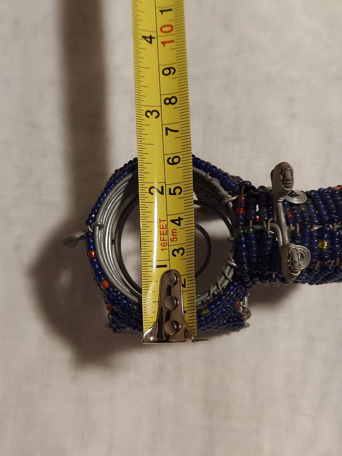 Hand Crafted Beaded Hippo Sculpure.