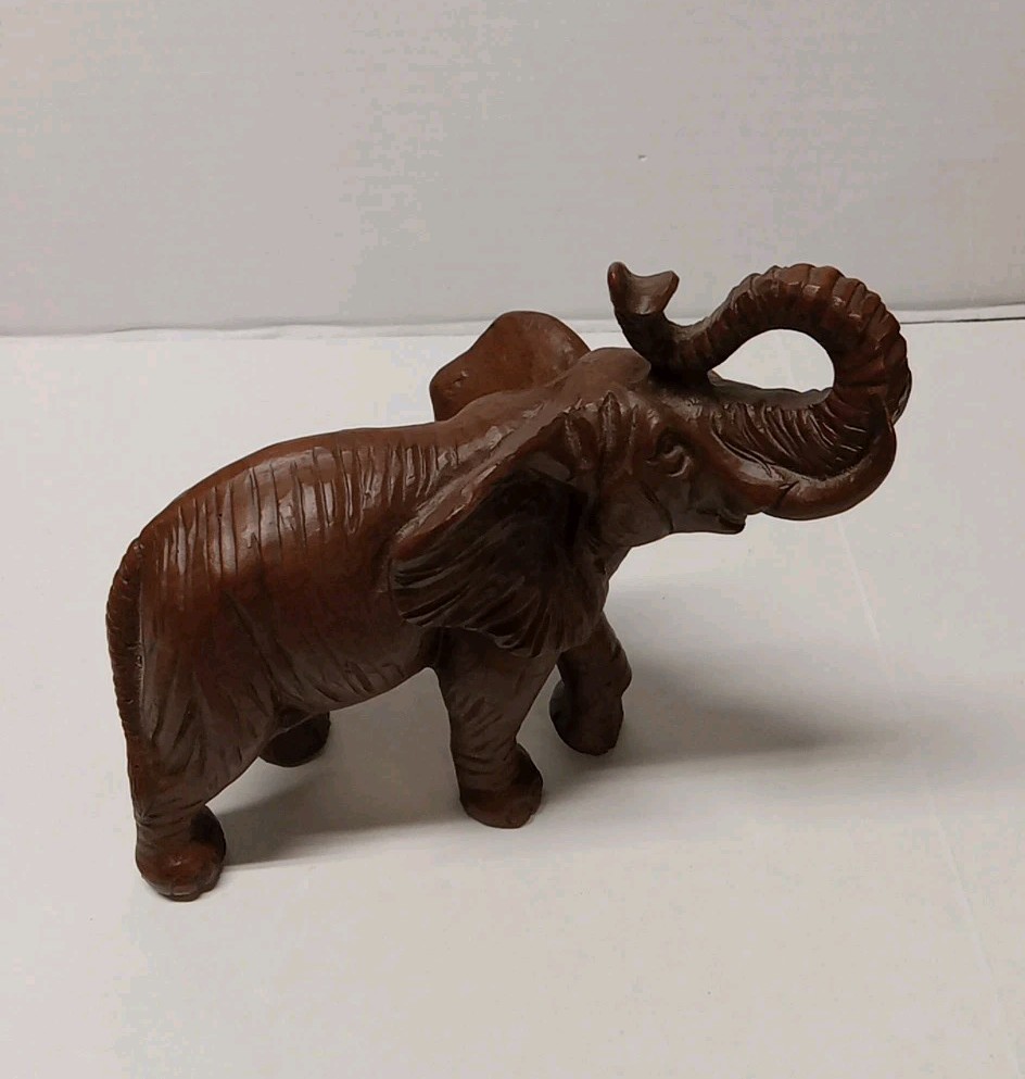 Red Mill Elephant Trunk Up Figurine 1991 Handcrafted