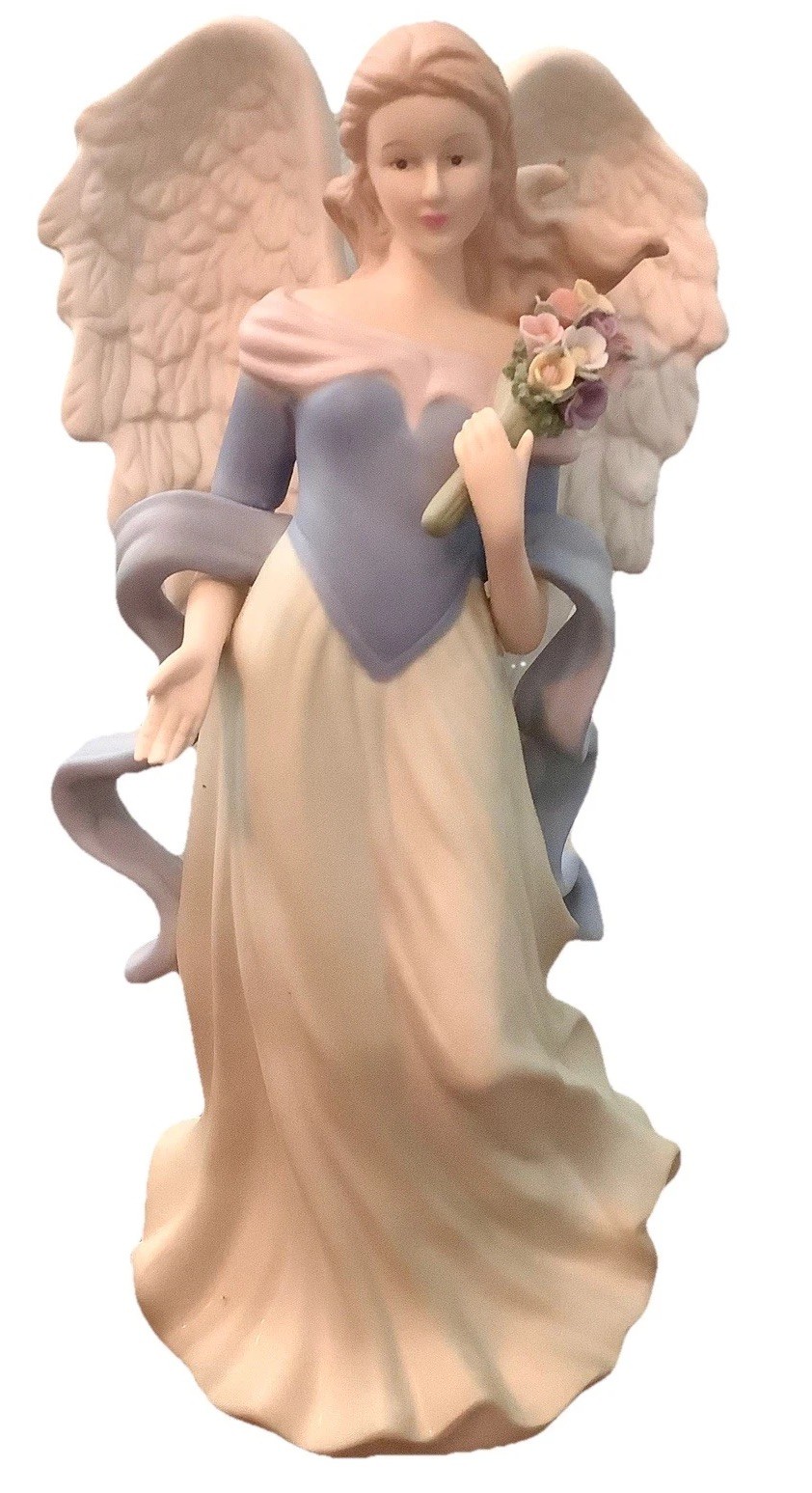 Home Interiors Charity Angel Figurine 10″Tall Porcelain, 2001 Model #11296-01