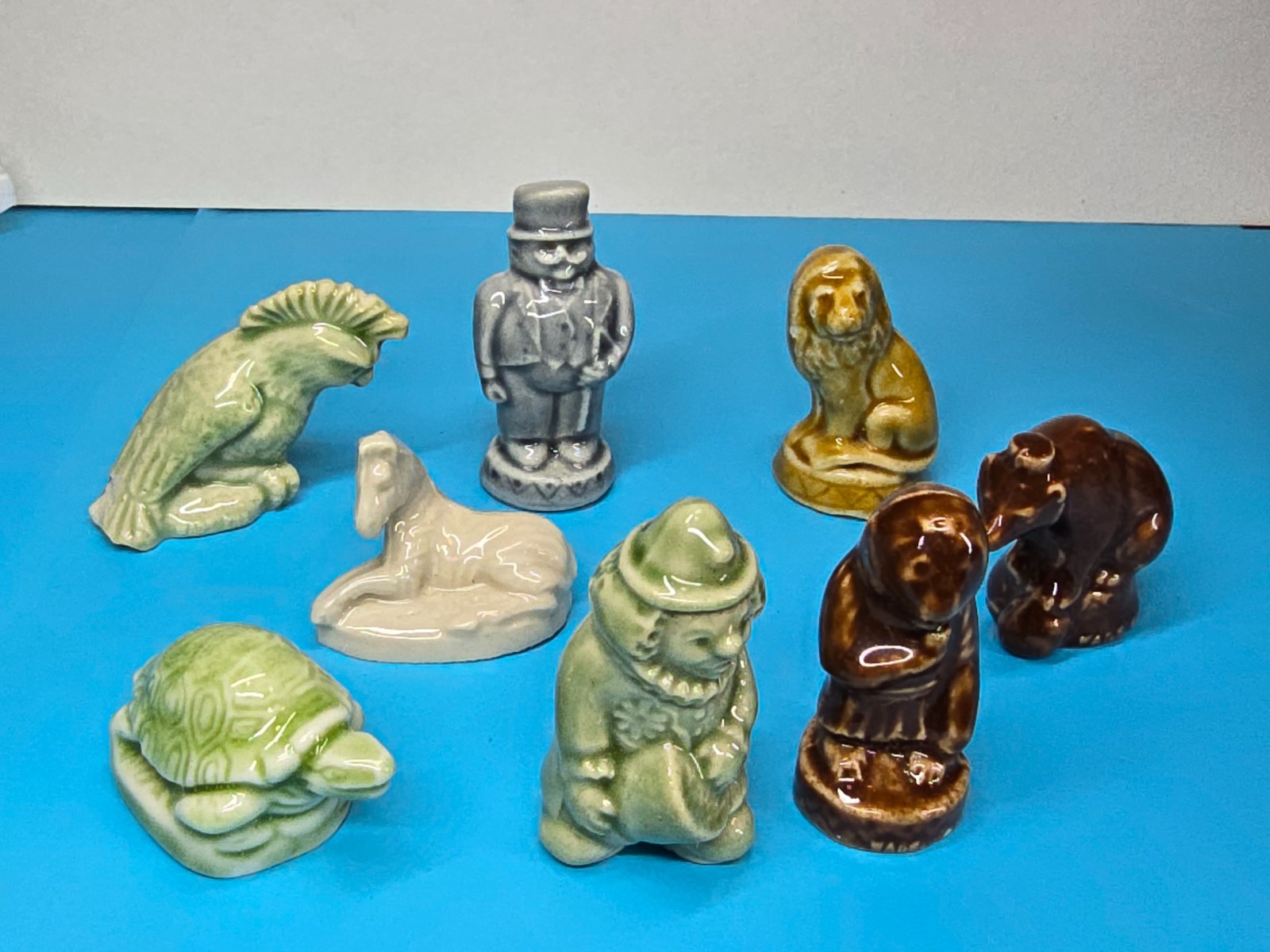 Vintage Wade Whimsies Figurines Lot of 8 Mixed Animals People England Porcelain