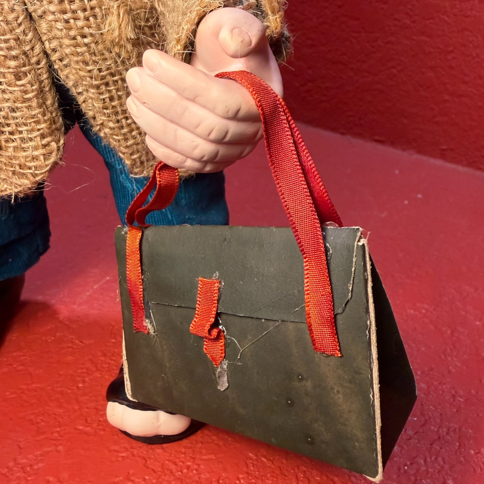 Emmett Kelly Jr Real Rags 12” Clown Doll “Bags Packed “Porcelain & Fabric Mache