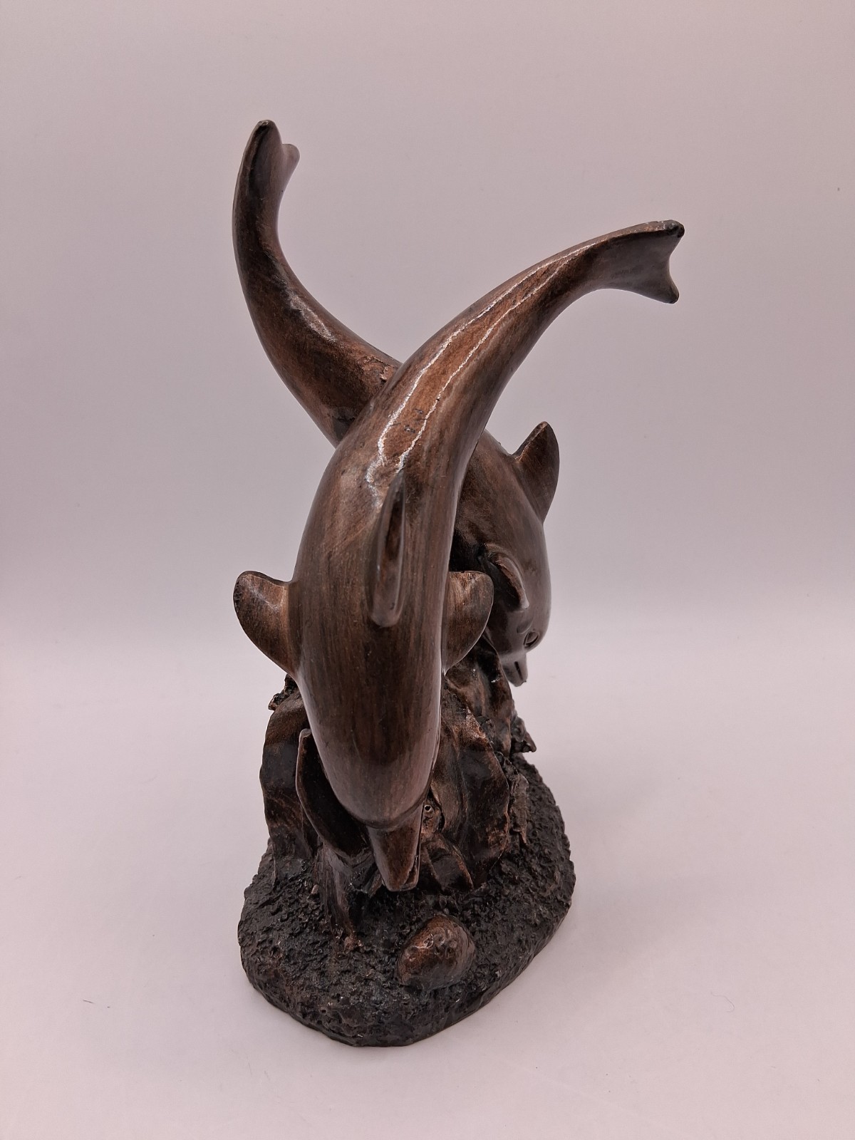 Ebros Gift Nautical 2 Dolphins Resin Sculpture W Electrolated Bronze Finish