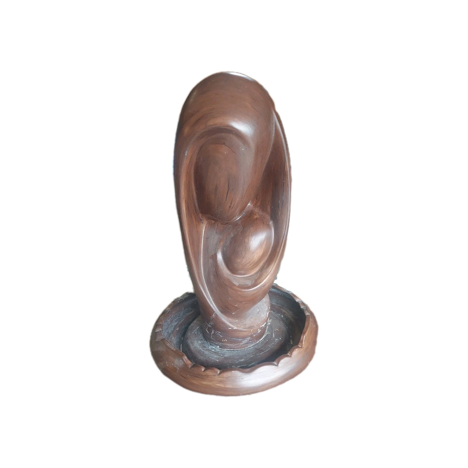 Abstract Sculpture Mother and Child Brown Preowned