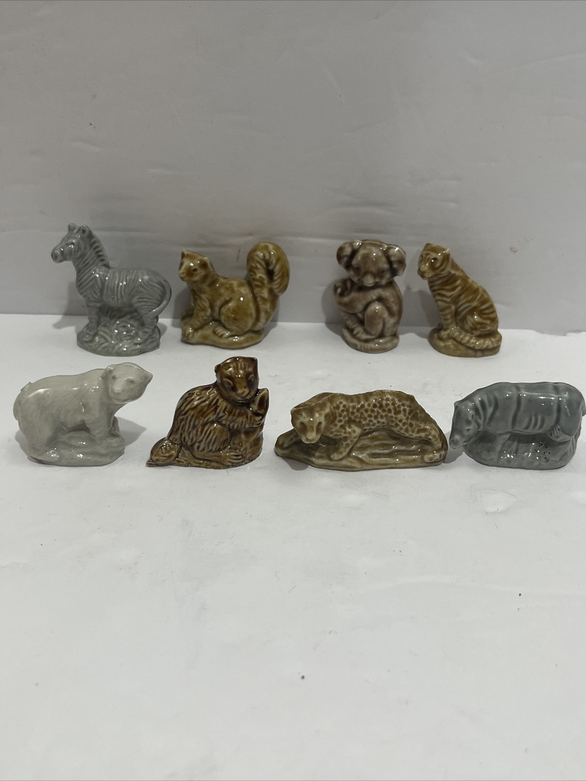 Vintage Wade Whimsies Red Rose Tea Wild Animal Lot Of 8 Porcelain Figurines