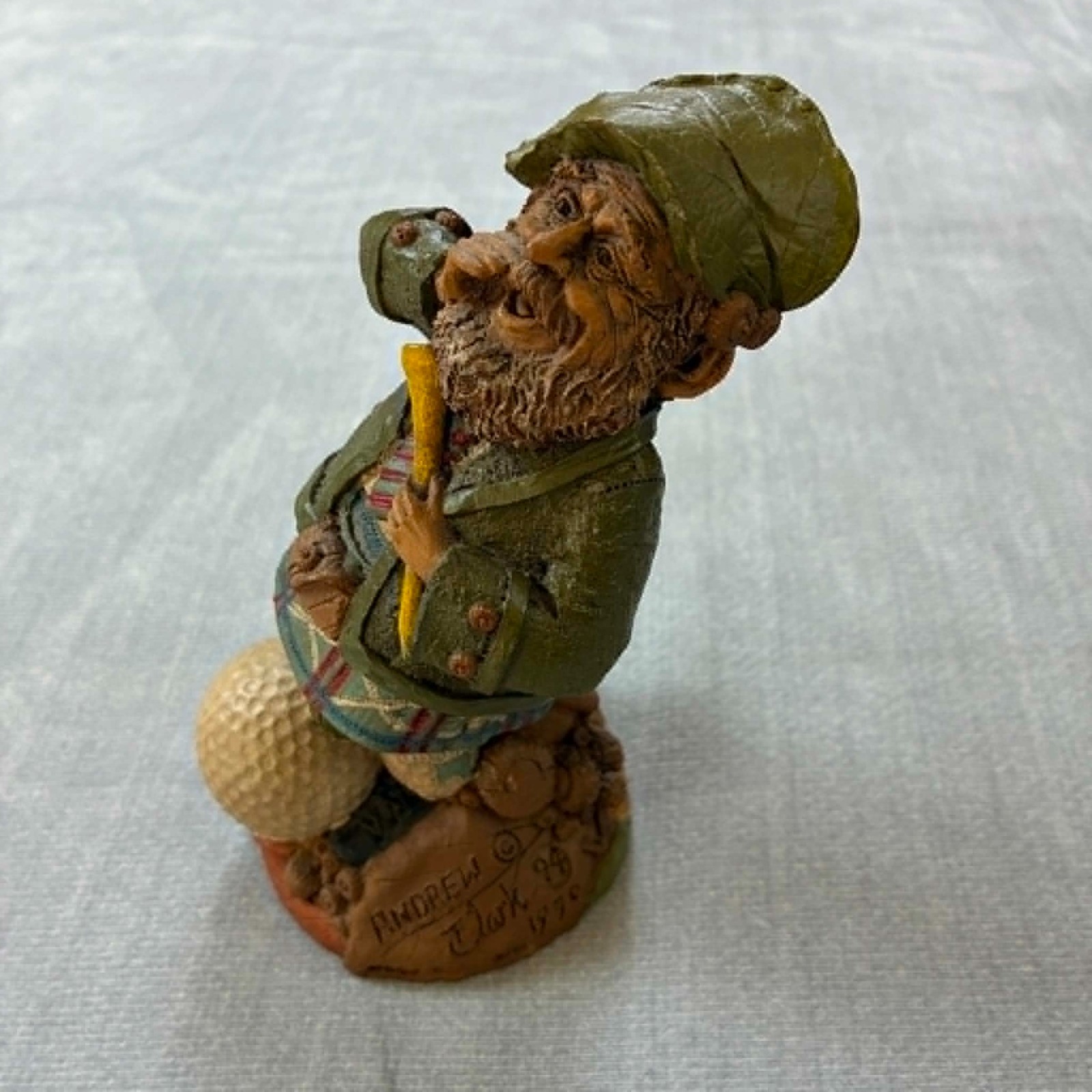 6″Tom Clark Golfing Gnome ANDREW Figurine Figure 1990 Scottish Kilt Vintage