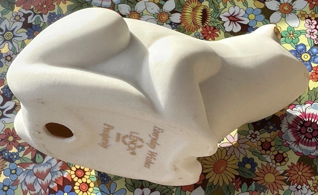 Lenox Everyday Wishes “Prosperity” Porcelain Frog Figurine Gold Wheat 3.5”