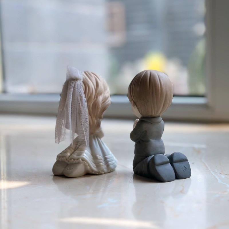 3pcs Precious Moments Church Wedding Engagement Gift Collection Ceramic