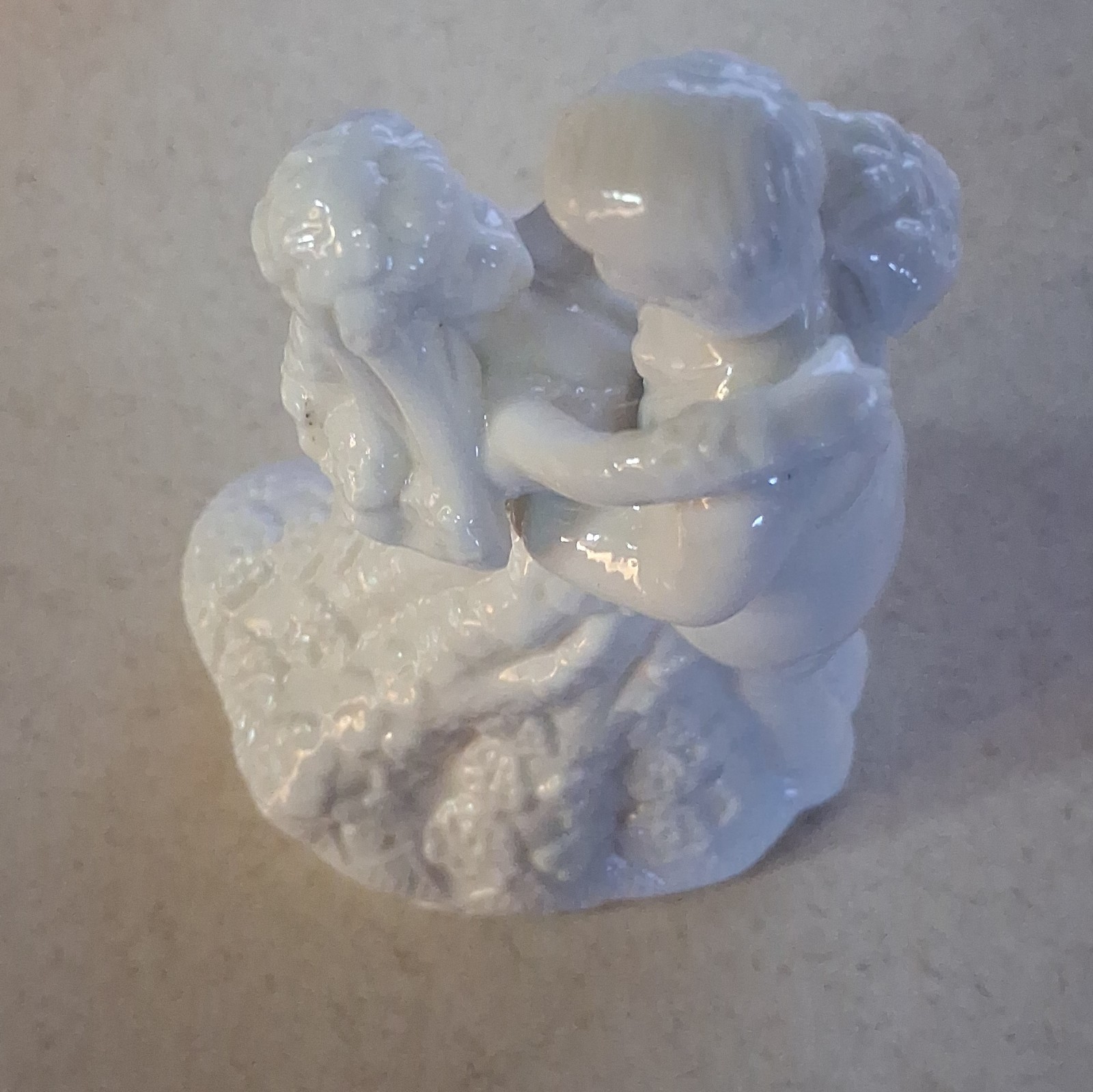 Bride and Groom Dancing Porcelain Figurine 5 1/2” All White Beautiful