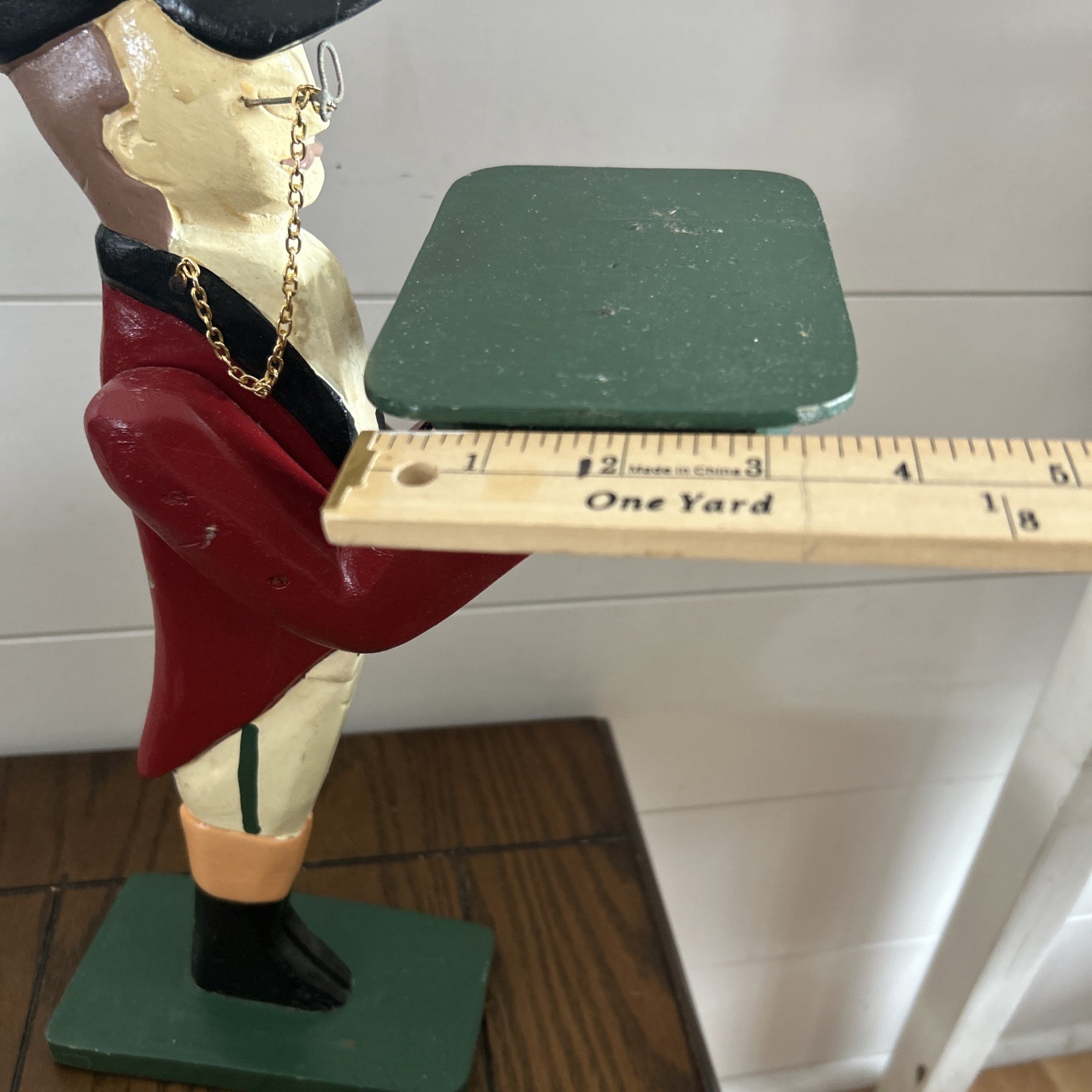 Vtg Christmas Folk Art Wooden Butler Stand Hand-Painted Free Standing 17” tall