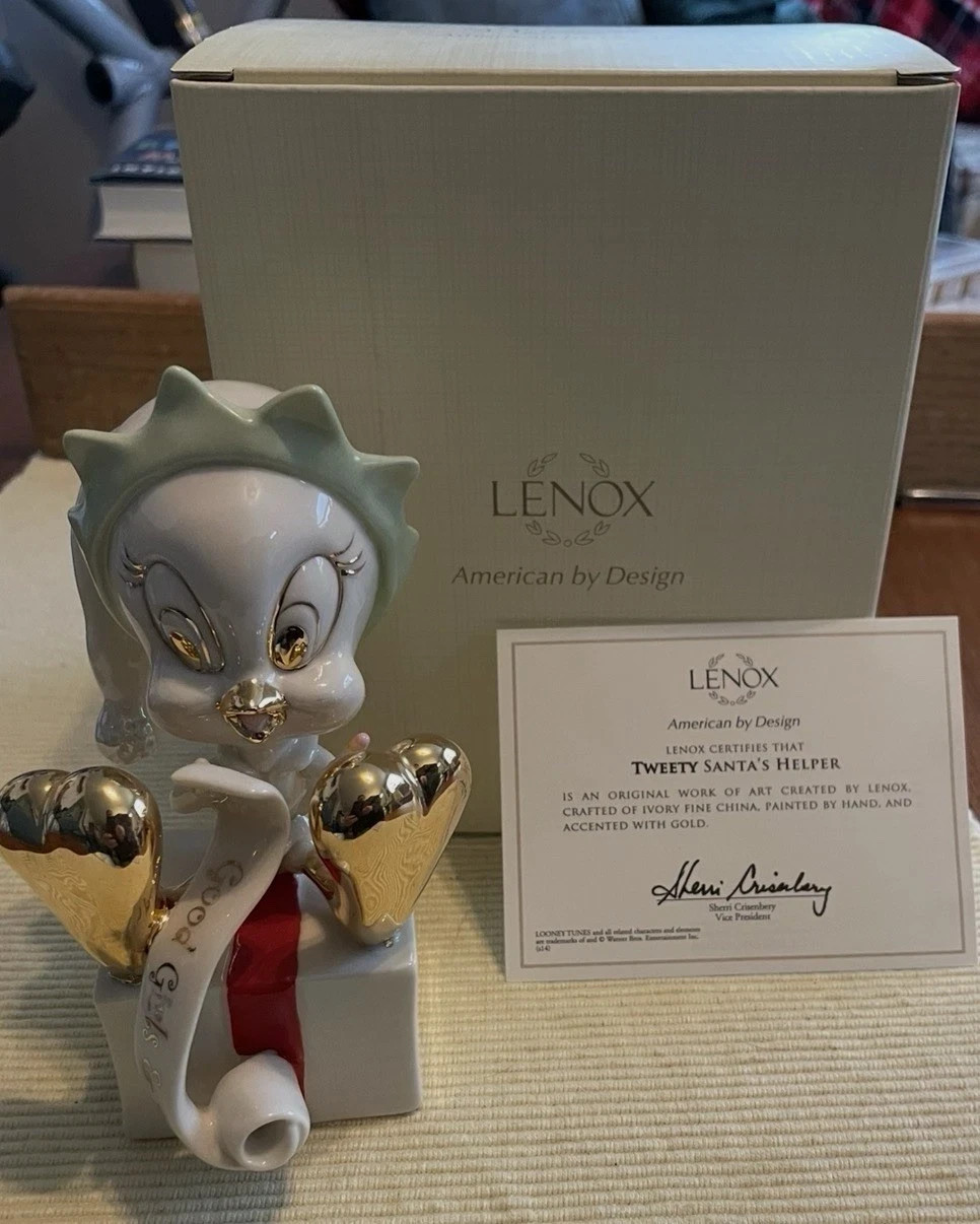 Lenox Tweety Bird Santa’s Helper Figurine Elf List Looney Tunes Christmas NEW