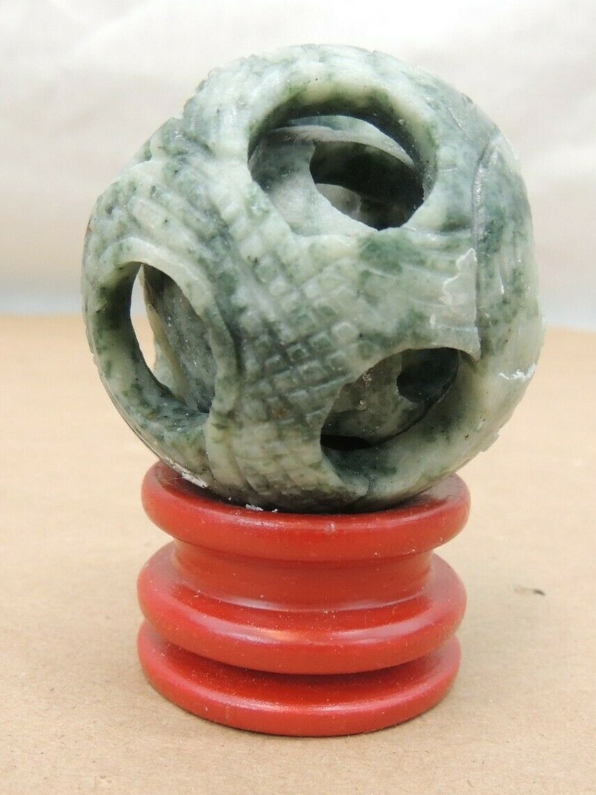 HANDCARVED 3 IN 1 MARBLE SPHERE