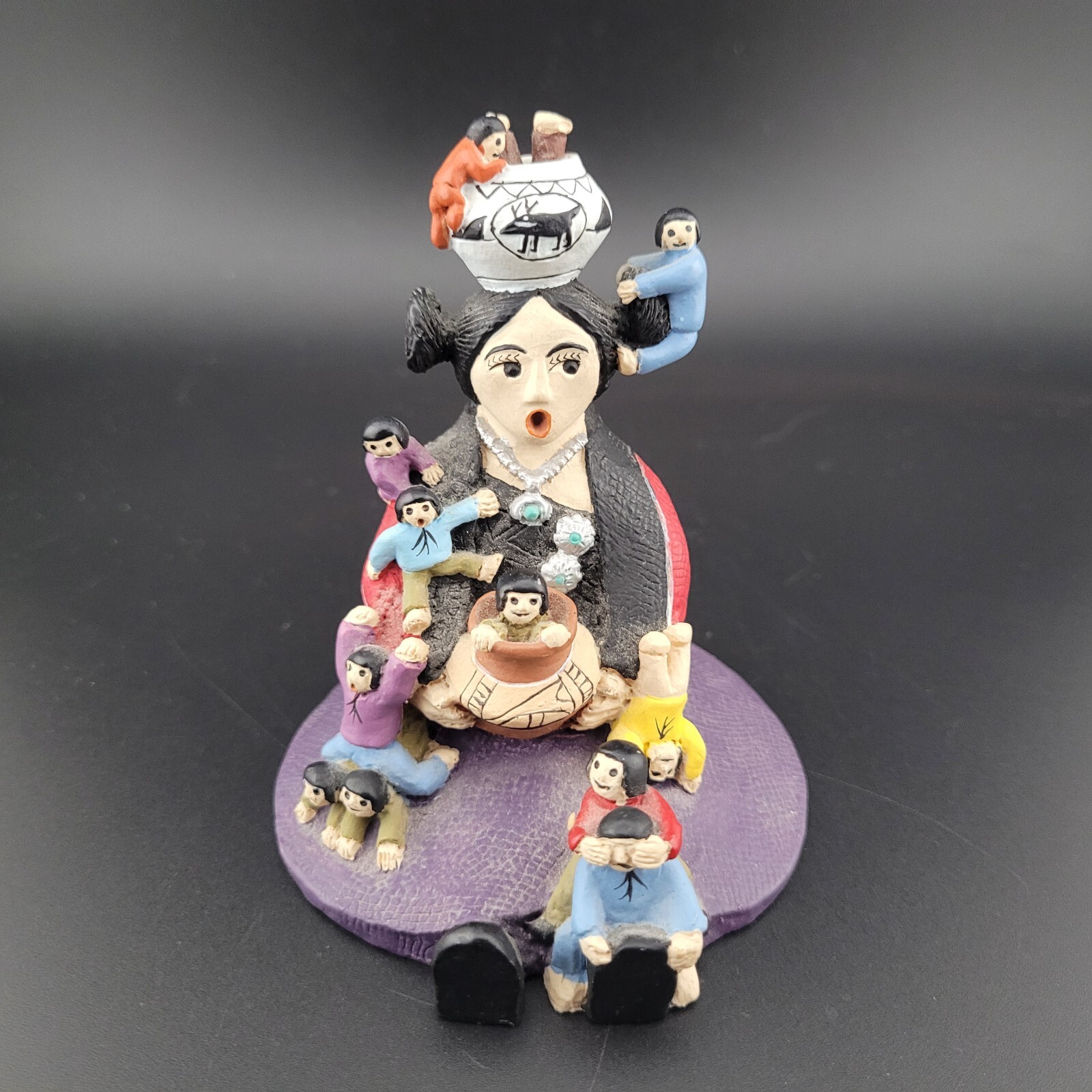 Storyteller Figurine Statue Hispanic Culture Folk Art Woman With Children