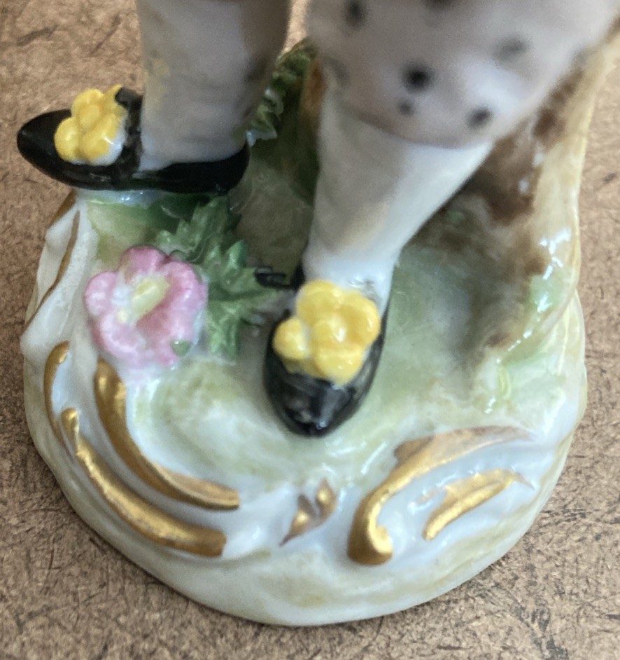 2 Antique Karl Thieme Porcelain Grape Seller Figurines MINT CONDITION!
