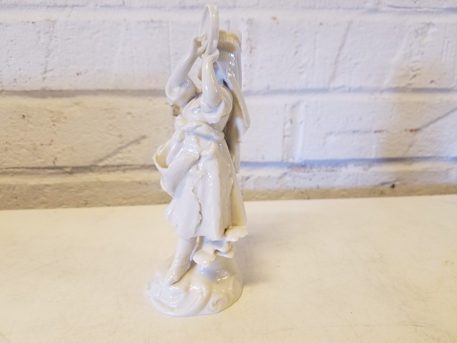 Ant German Porcelain Figurine Likely Dresden Gitane Dancer Girl w/ Tambourine