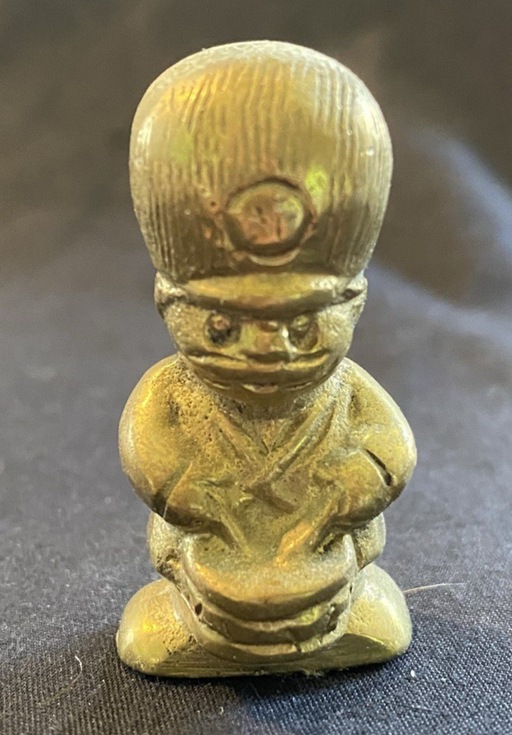 Brass Drummer Boy Miniature Vintage Figurine