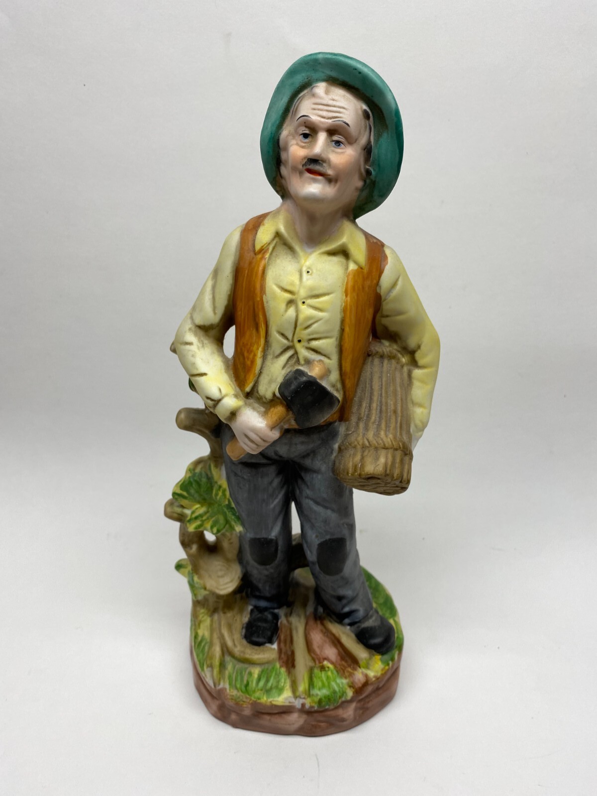 Vtg Le Croy Old Man Collecting Wood Bisque Decorative 12″ Figurine