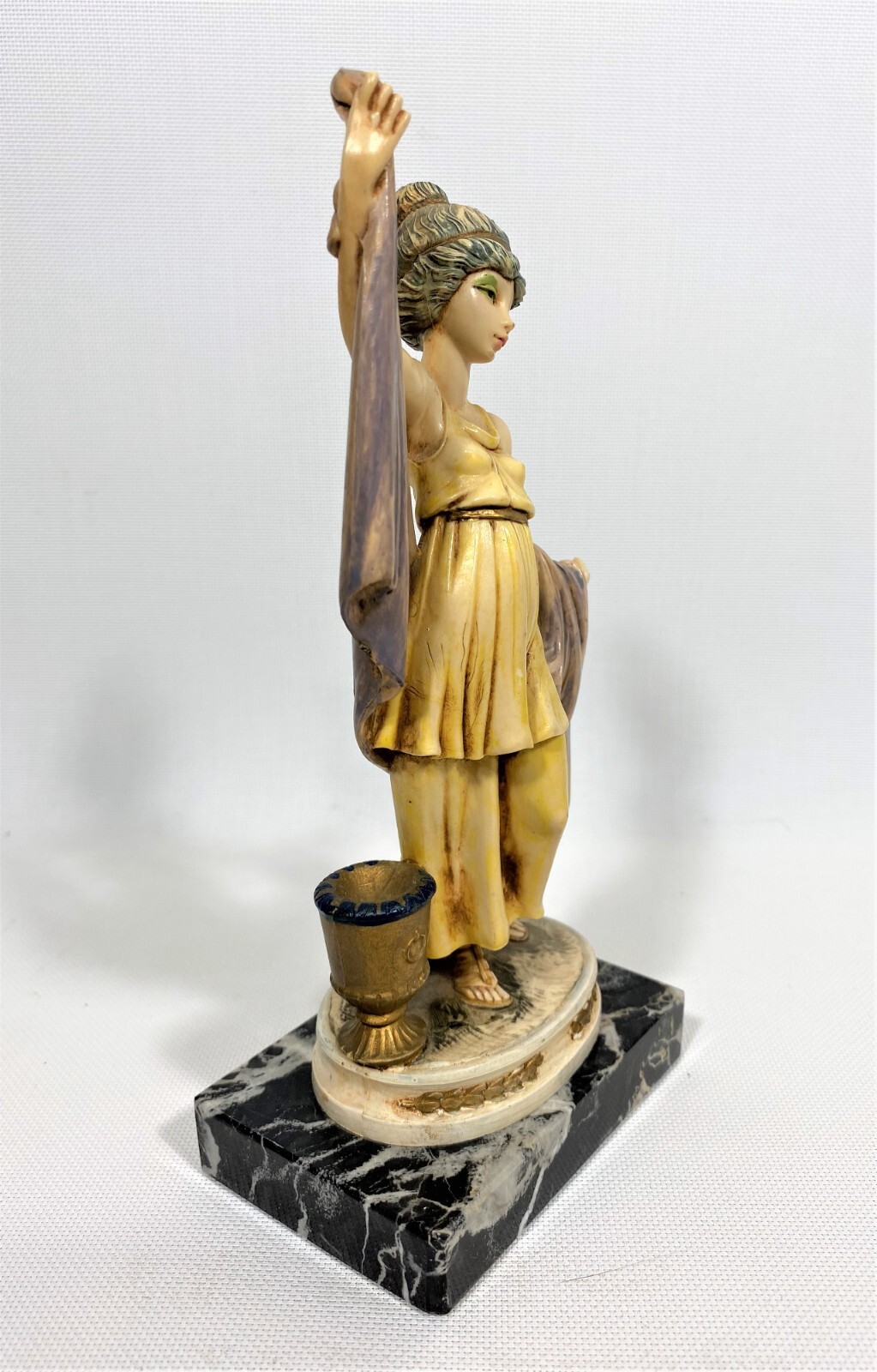 FONTANINI DEPOSE Polymer on Marble FLOWER GIRL / WATERBOY / NEOCLASSICAL GIRL