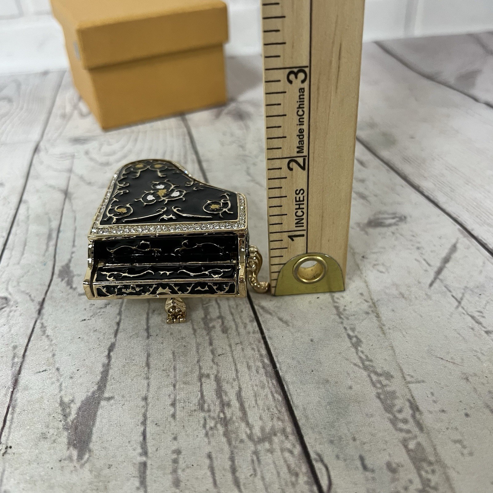 Department 56 Bejeweled Collection VINTAGE PIANO Trinket BOX Enamel Miniature