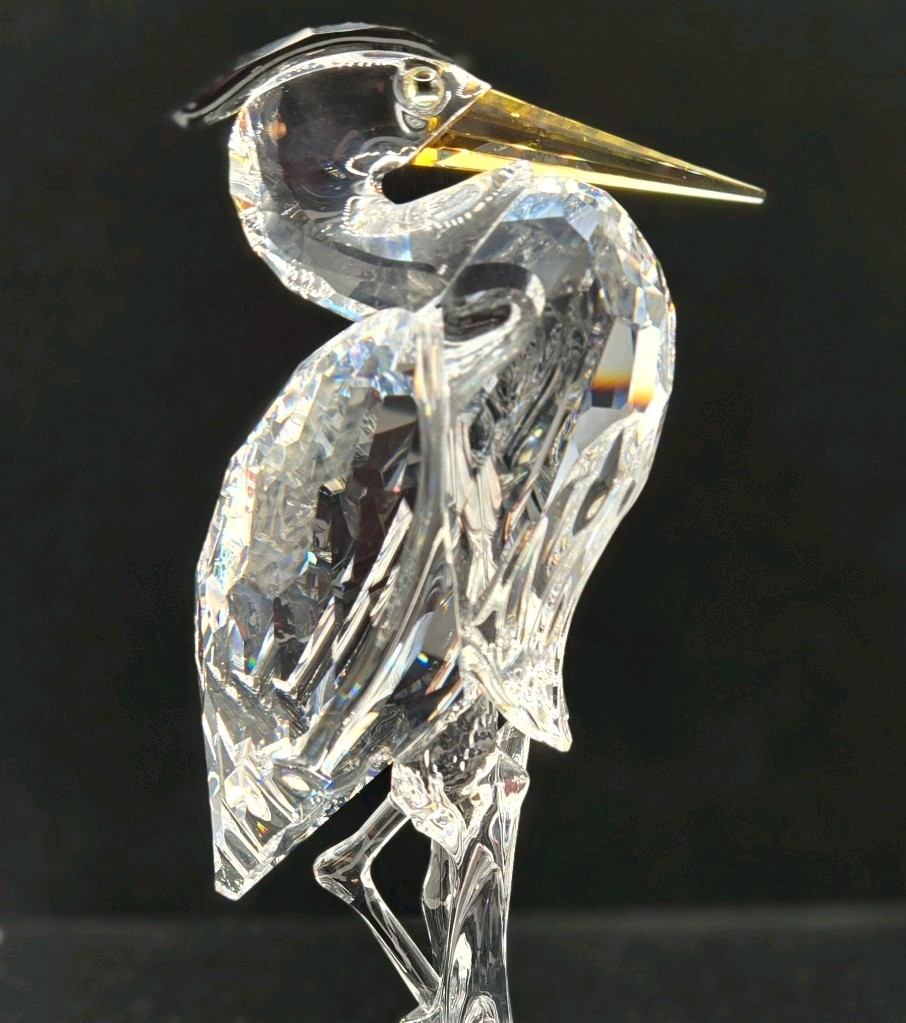 Swarovski Crystal Figurines – Silver Heron with Original Box