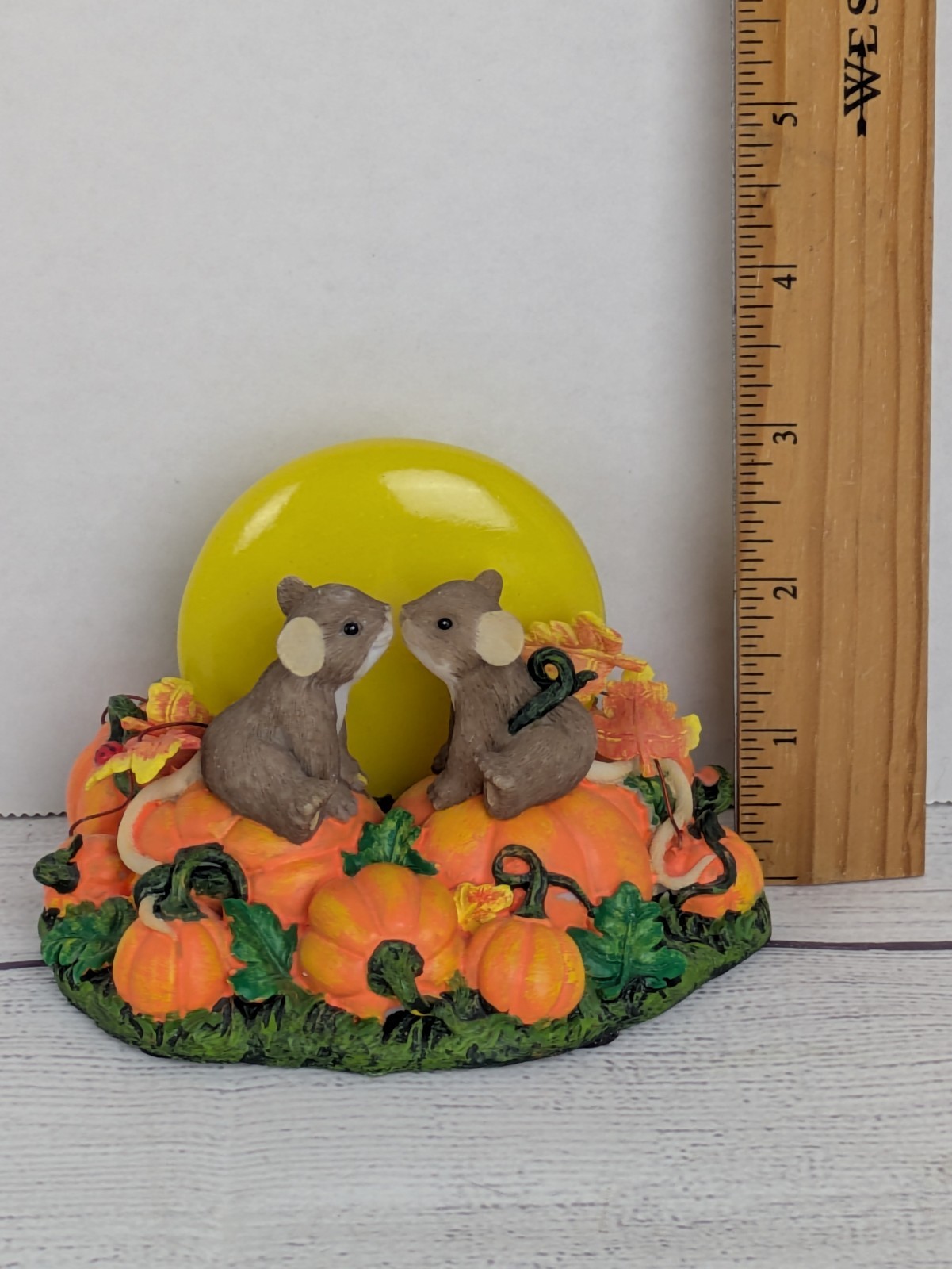 Charming Tails Your Kisses Brighten My Night Pumpkin Patch Fall Halloween Figure