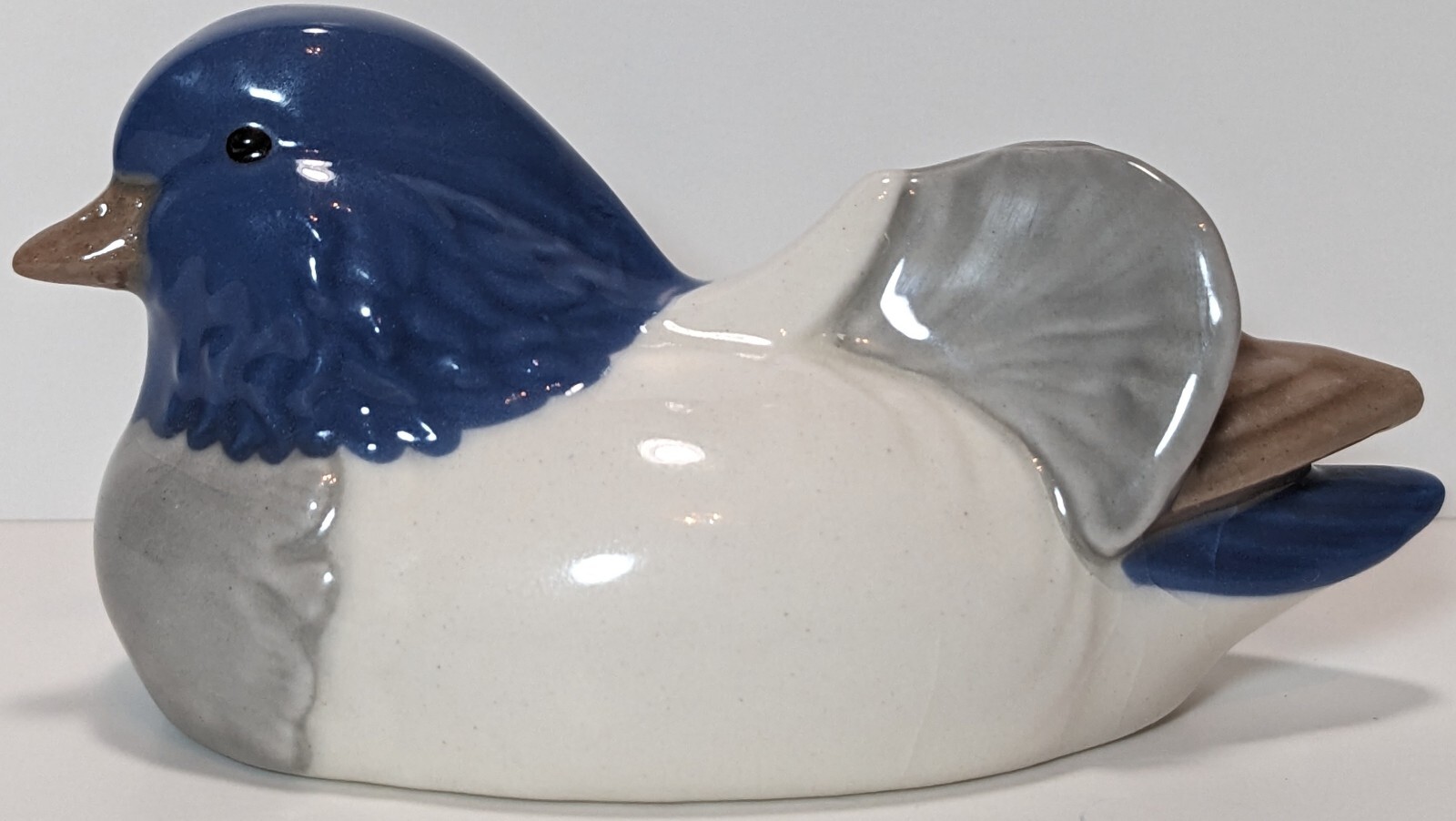 Goebel West Germany Mandarin Duck Porcelain Figurine Blue Gray White & Brown HTF